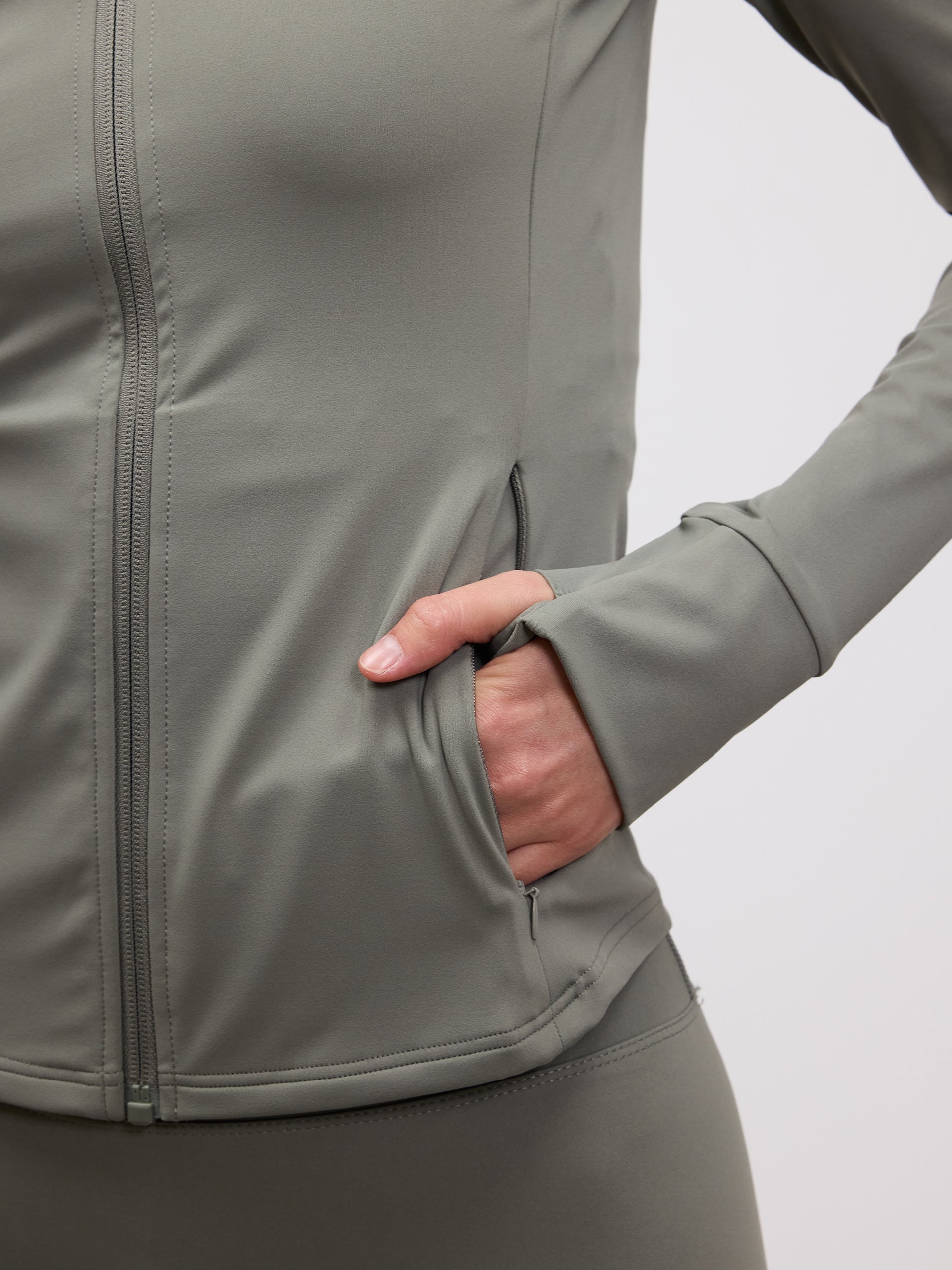 Womens Active Zip Through Jacket in Sage