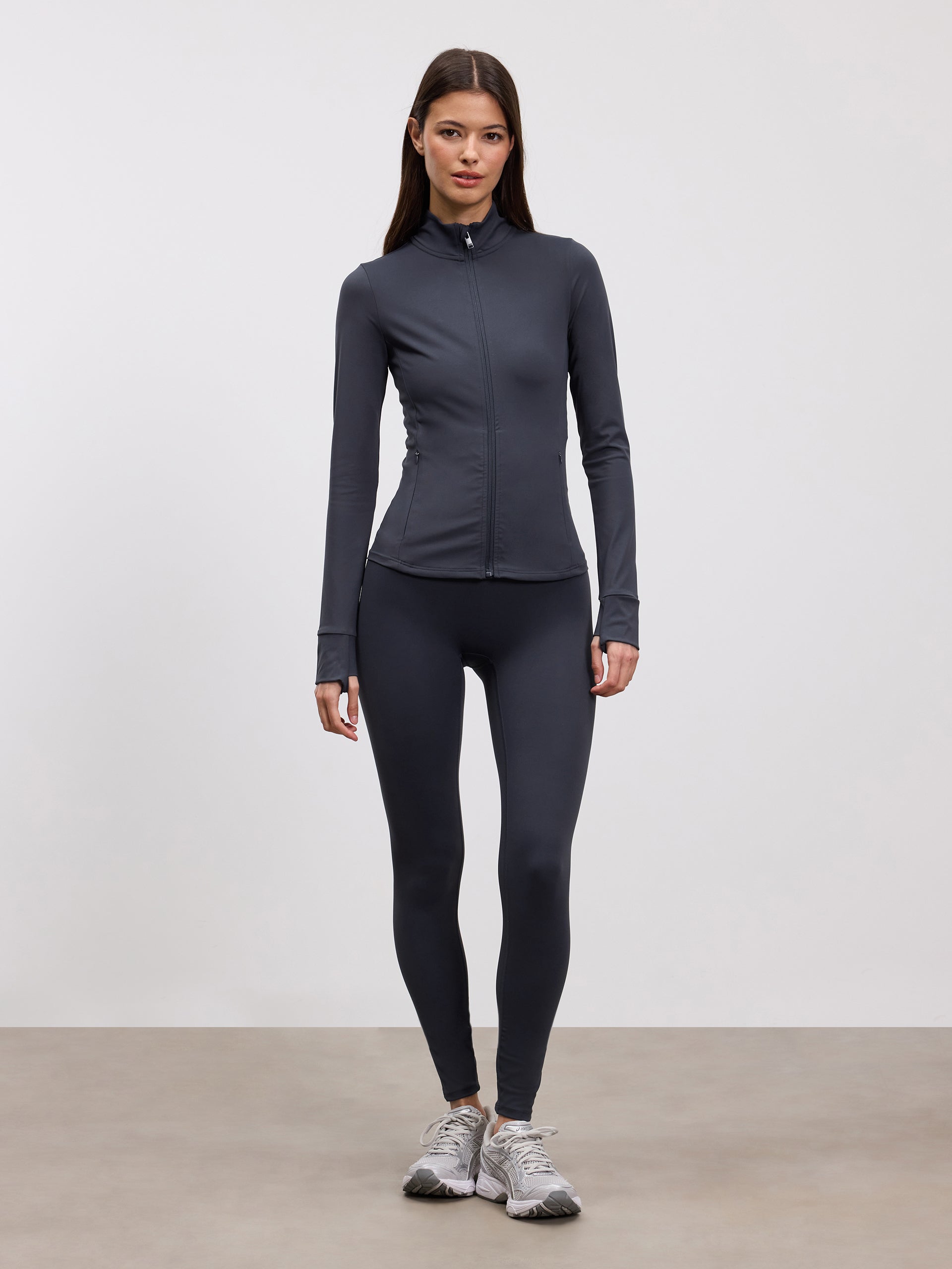 Womens Active Zip Through Jacket in Slate Blue