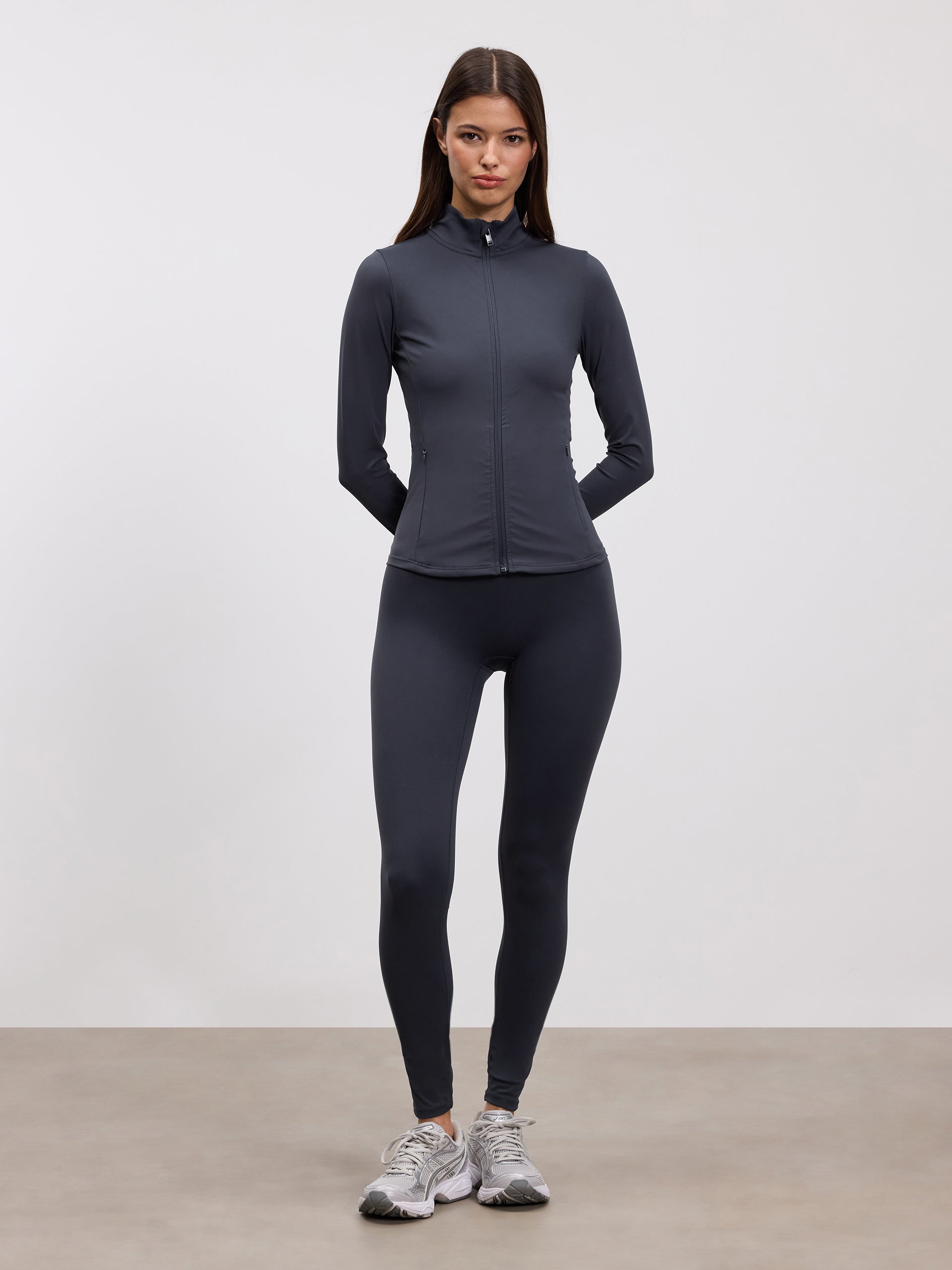 Womens Active Zip Through Jacket in Slate Blue