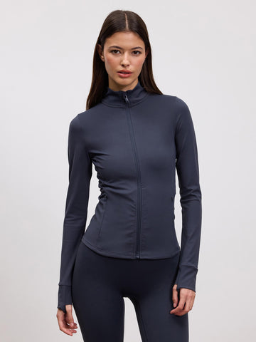 Womens Active Zip Through Jacket in Slate Blue