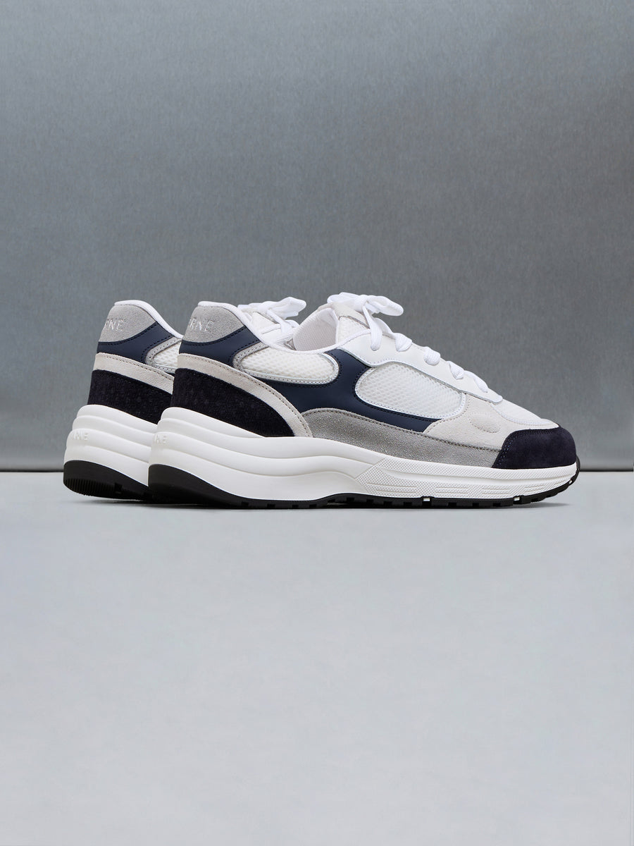 Apollo Runner in White Navy