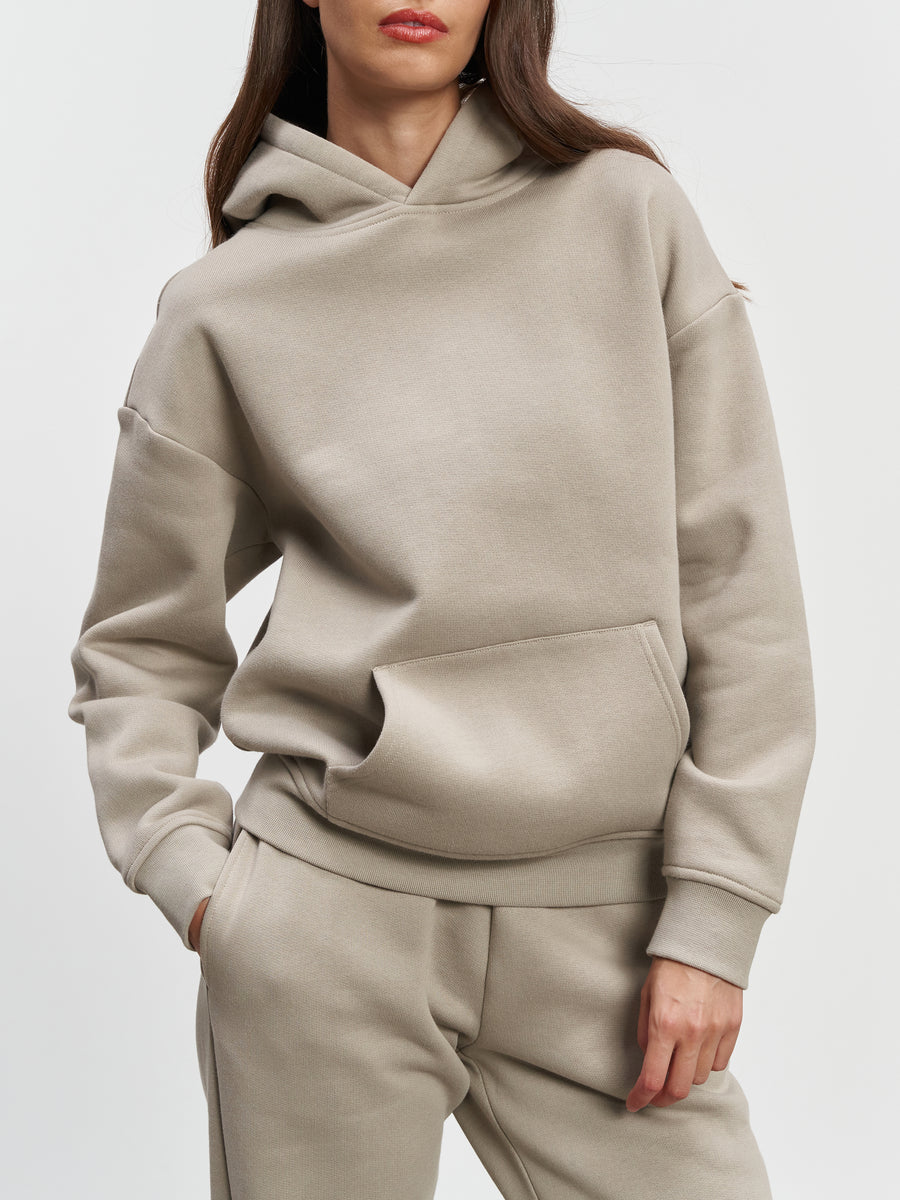 Womens Relaxed Hoodie in Stone