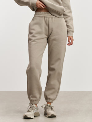 Womens Relaxed Cuffed Jogger in Stone