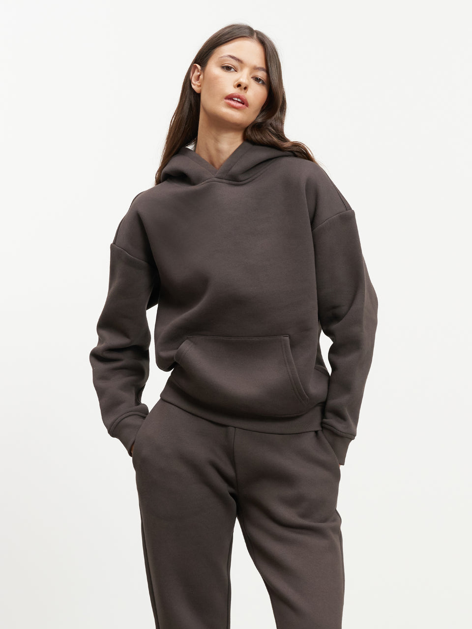 Womens Relaxed Hoodie in Brown