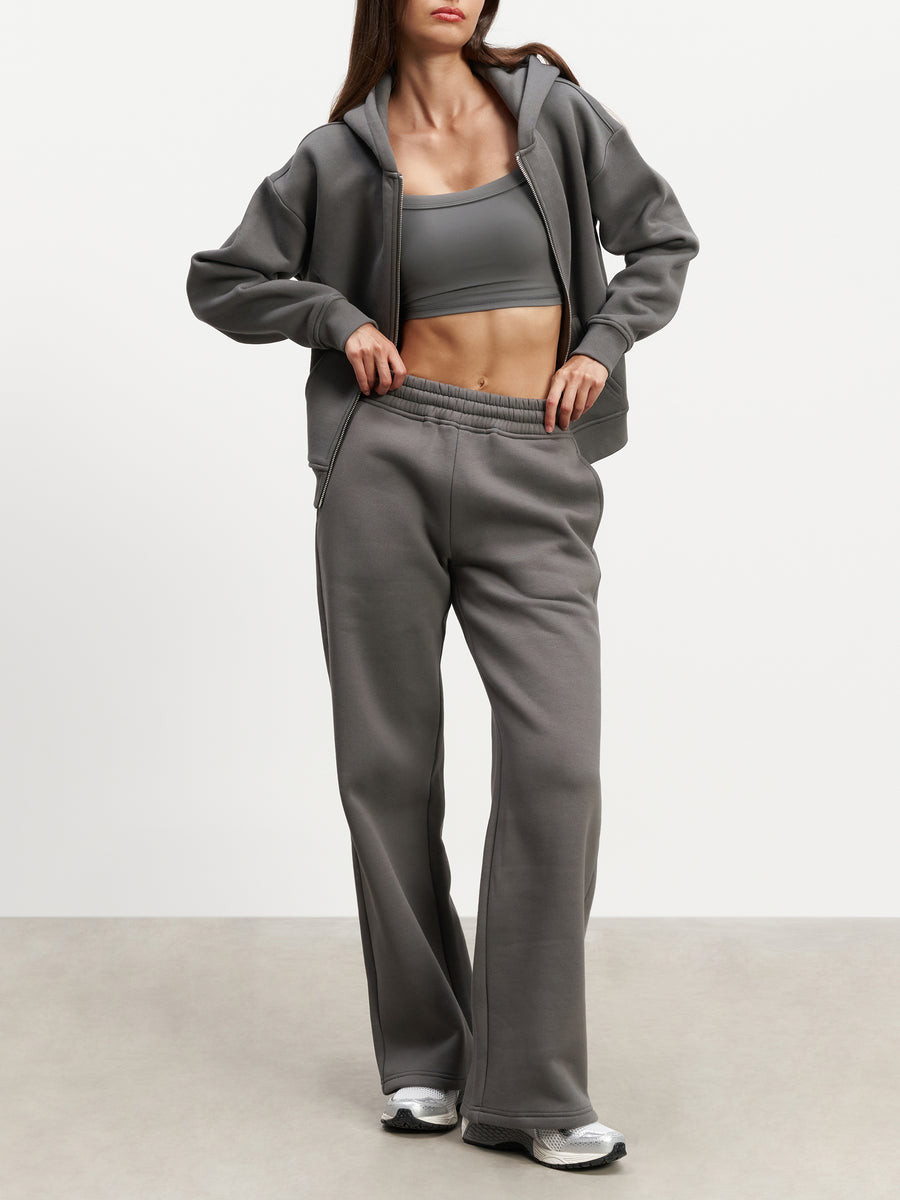 Womens Relaxed Straight Leg Jogger in Grey