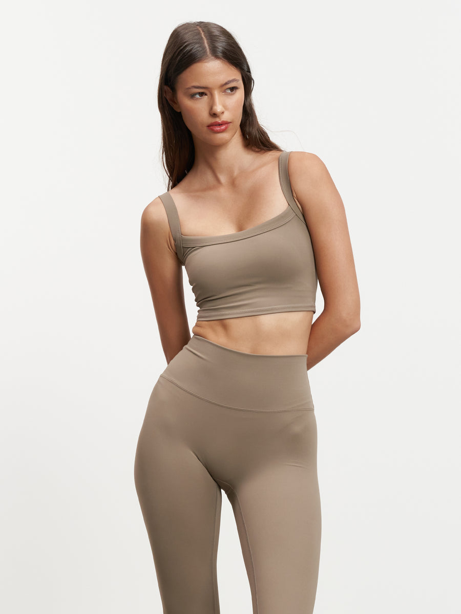 Womens Active Sports Bra in Taupe