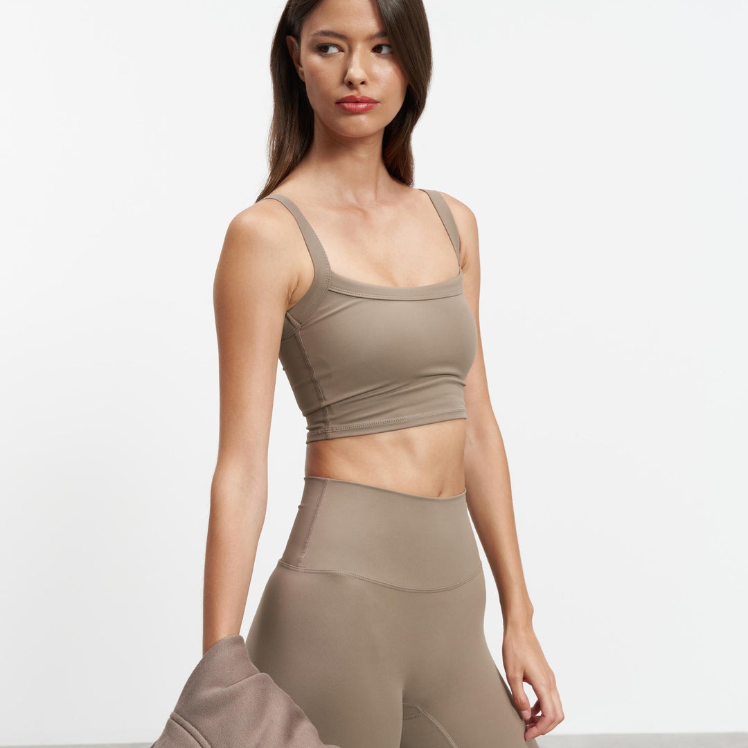 Womens Active Sports Bra in Taupe