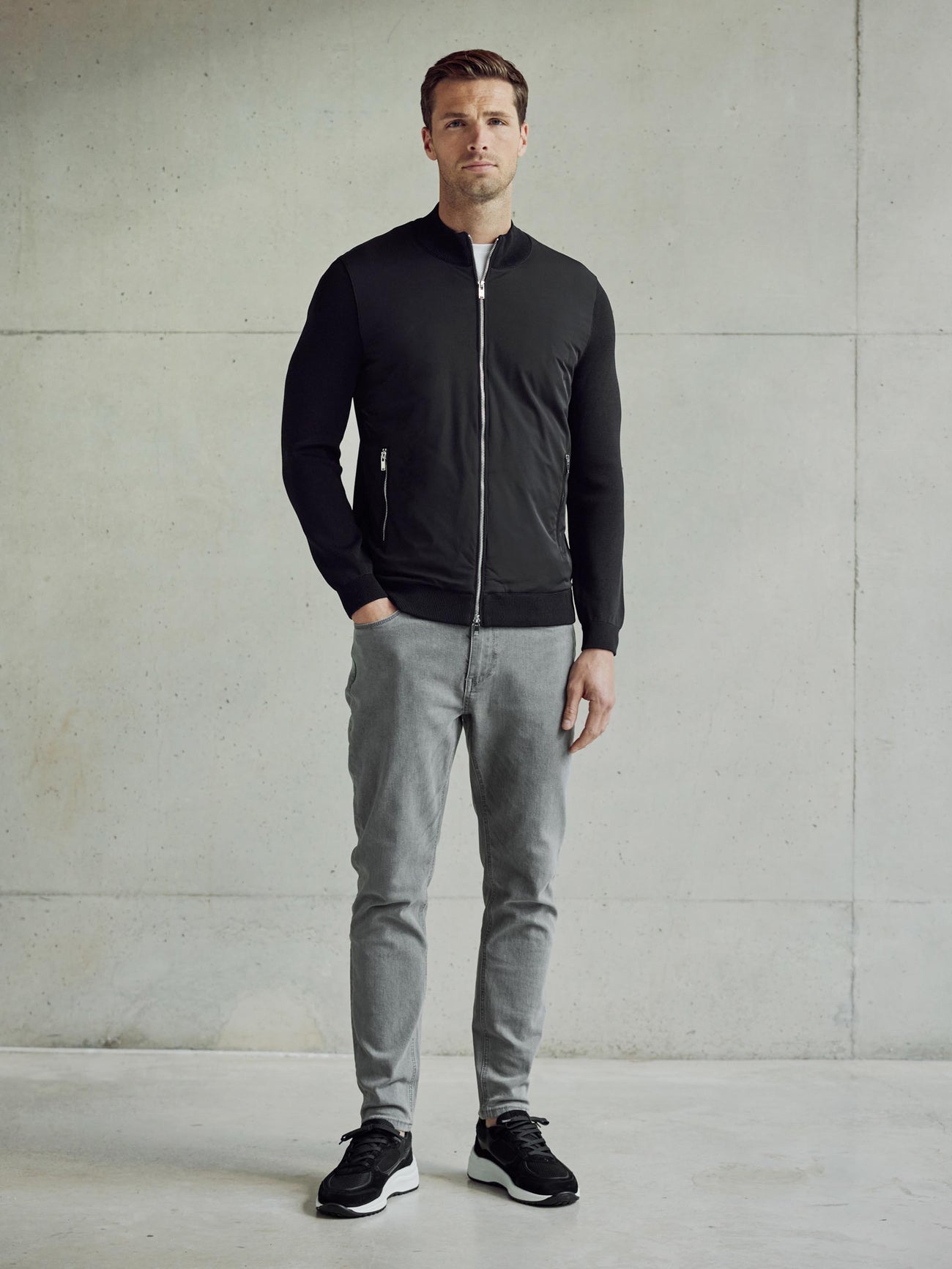 Aura Knit Barn Jacket - Black