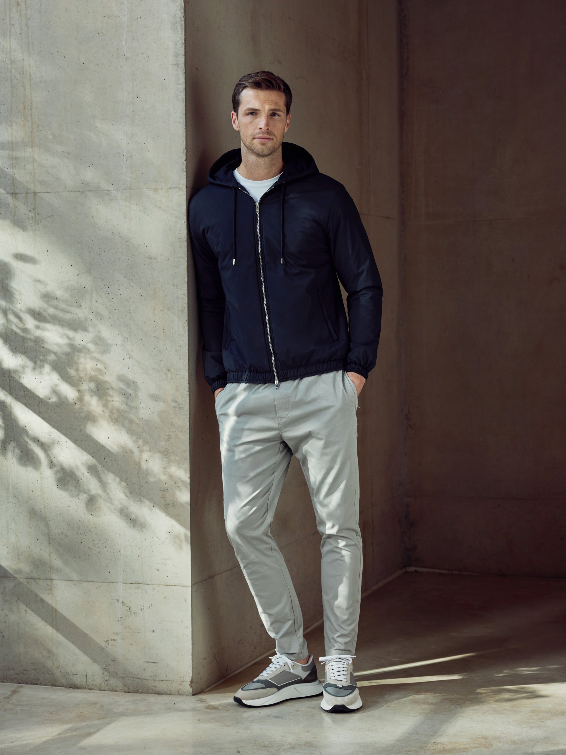 Shell Padded Windbreaker in Navy