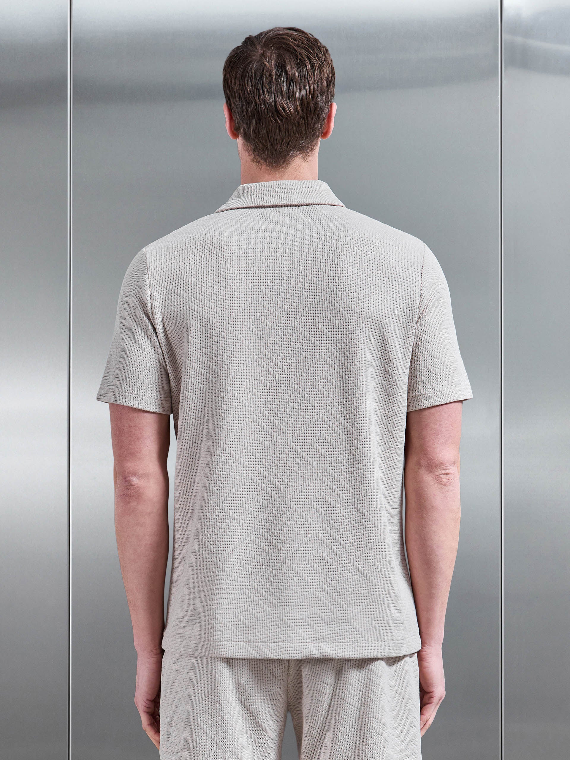 Aztec Revere Collar Shirt in Stone