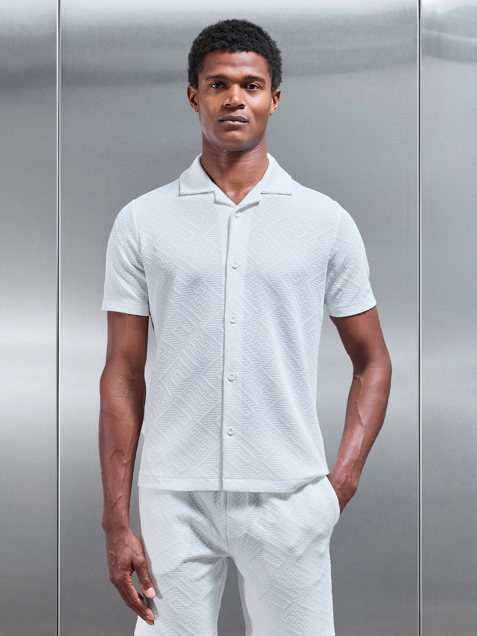 Aztec Revere Collar Shirt in White