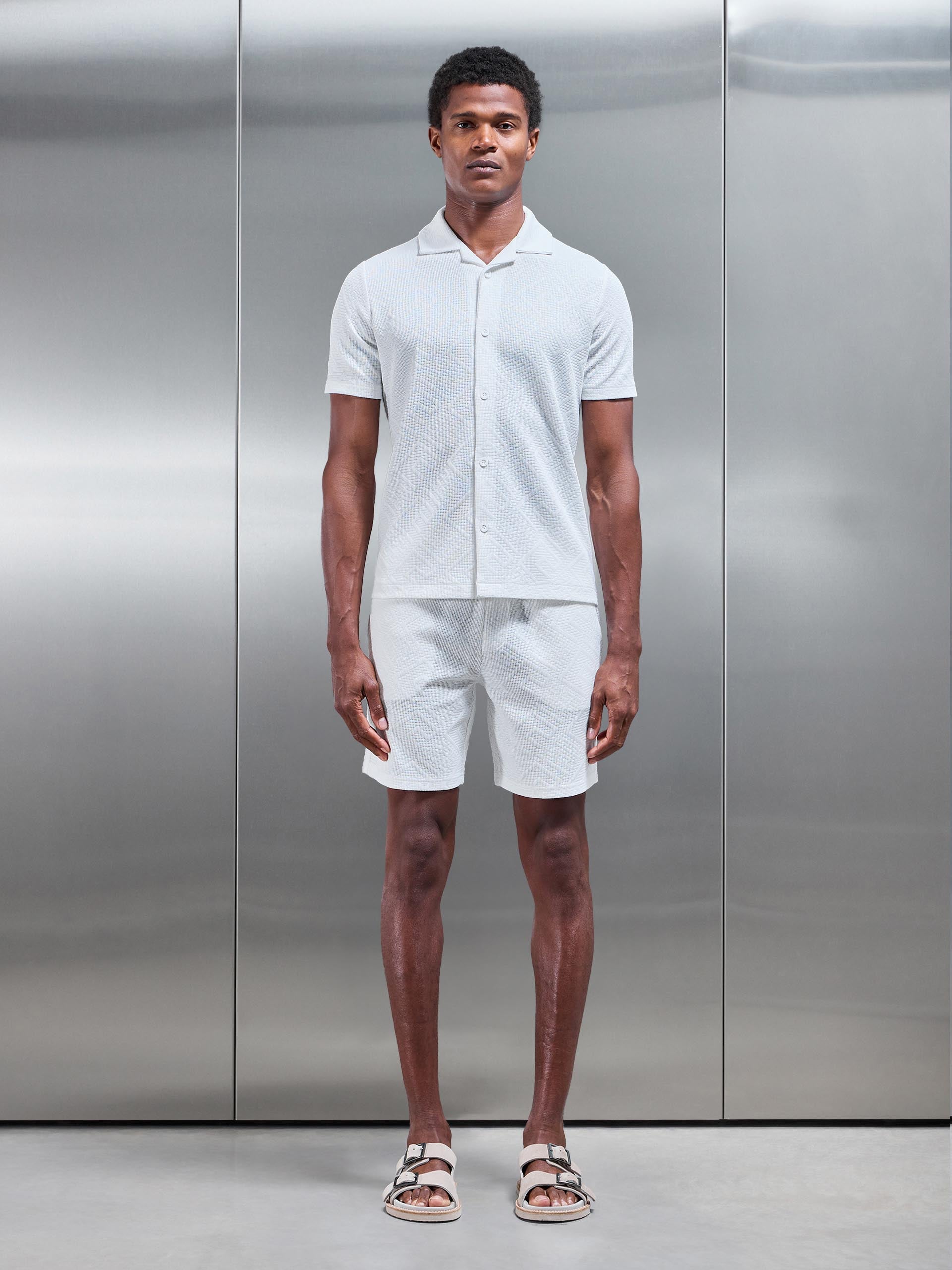Aztec Revere Collar Shirt in White