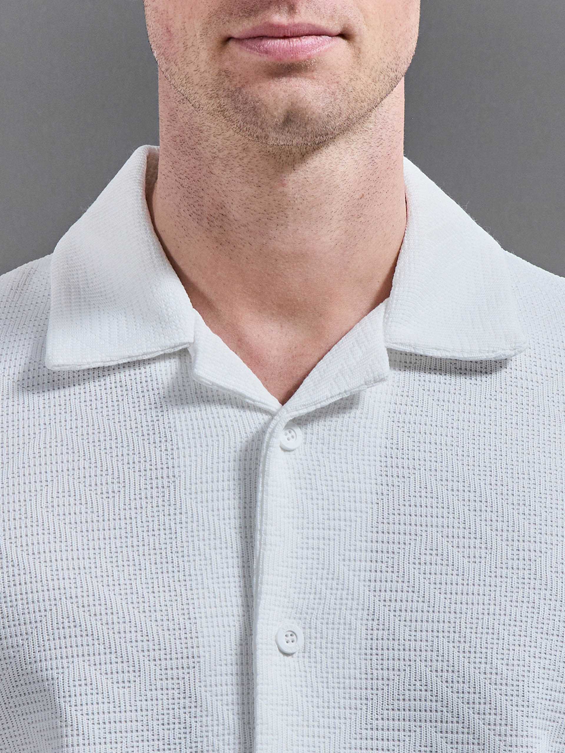 Aztec Revere Collar Shirt in White