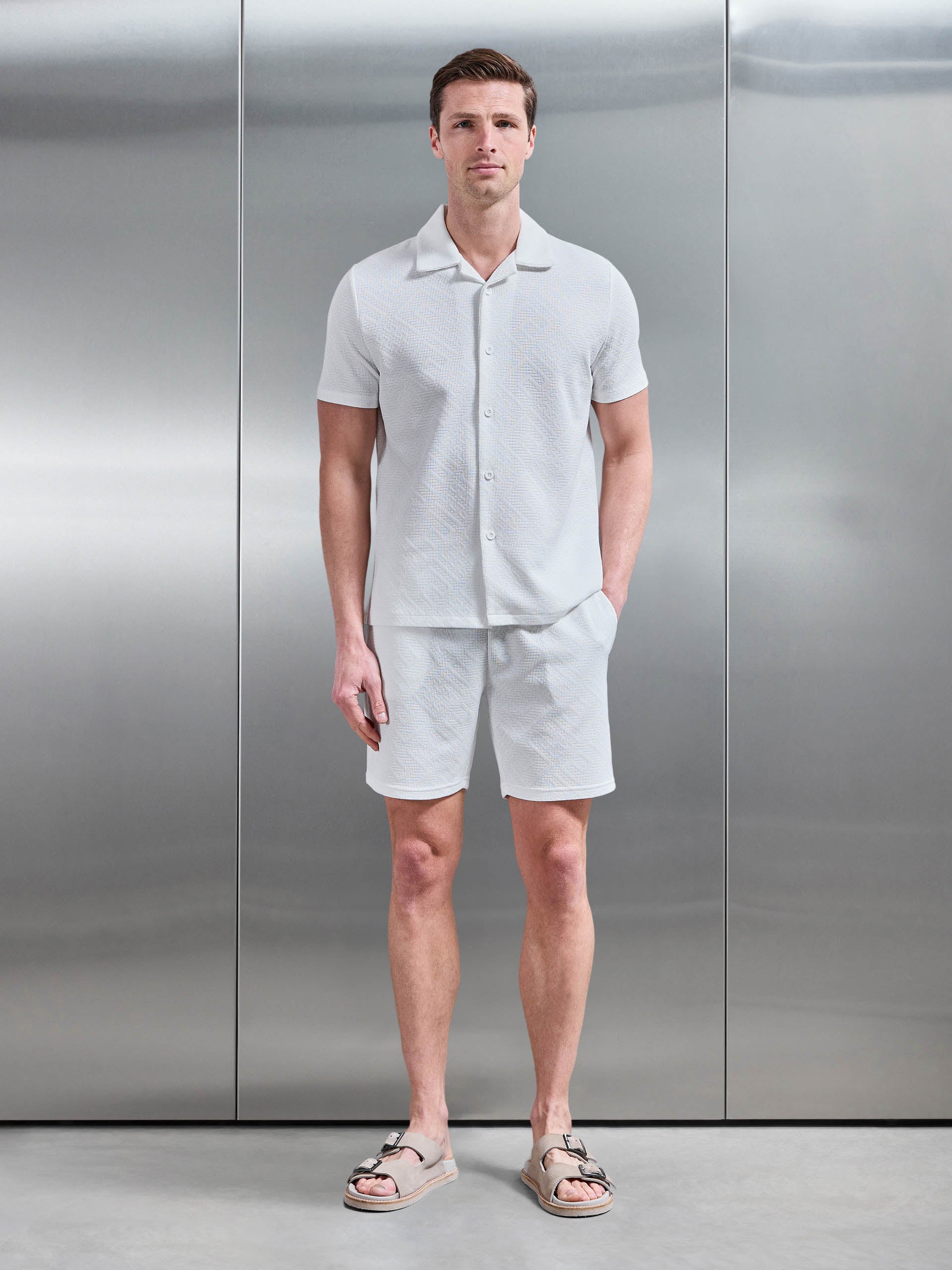 Aztec Revere Collar Shirt in White