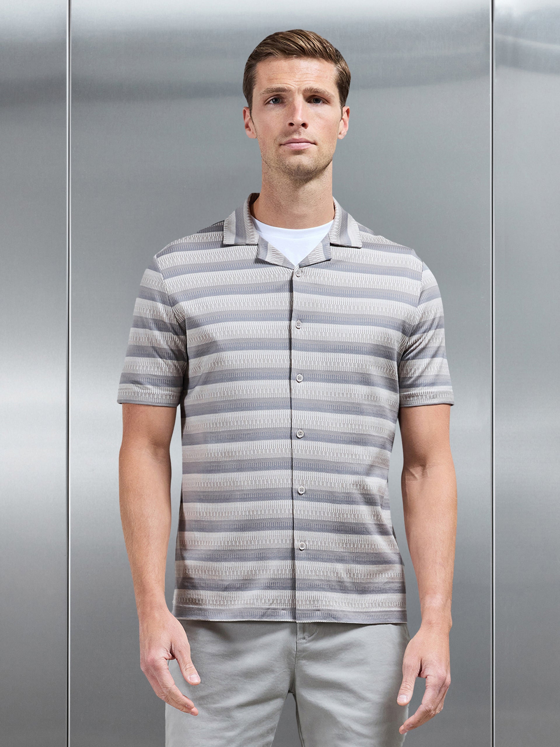 Aztec Pattern Shirt in Stone
