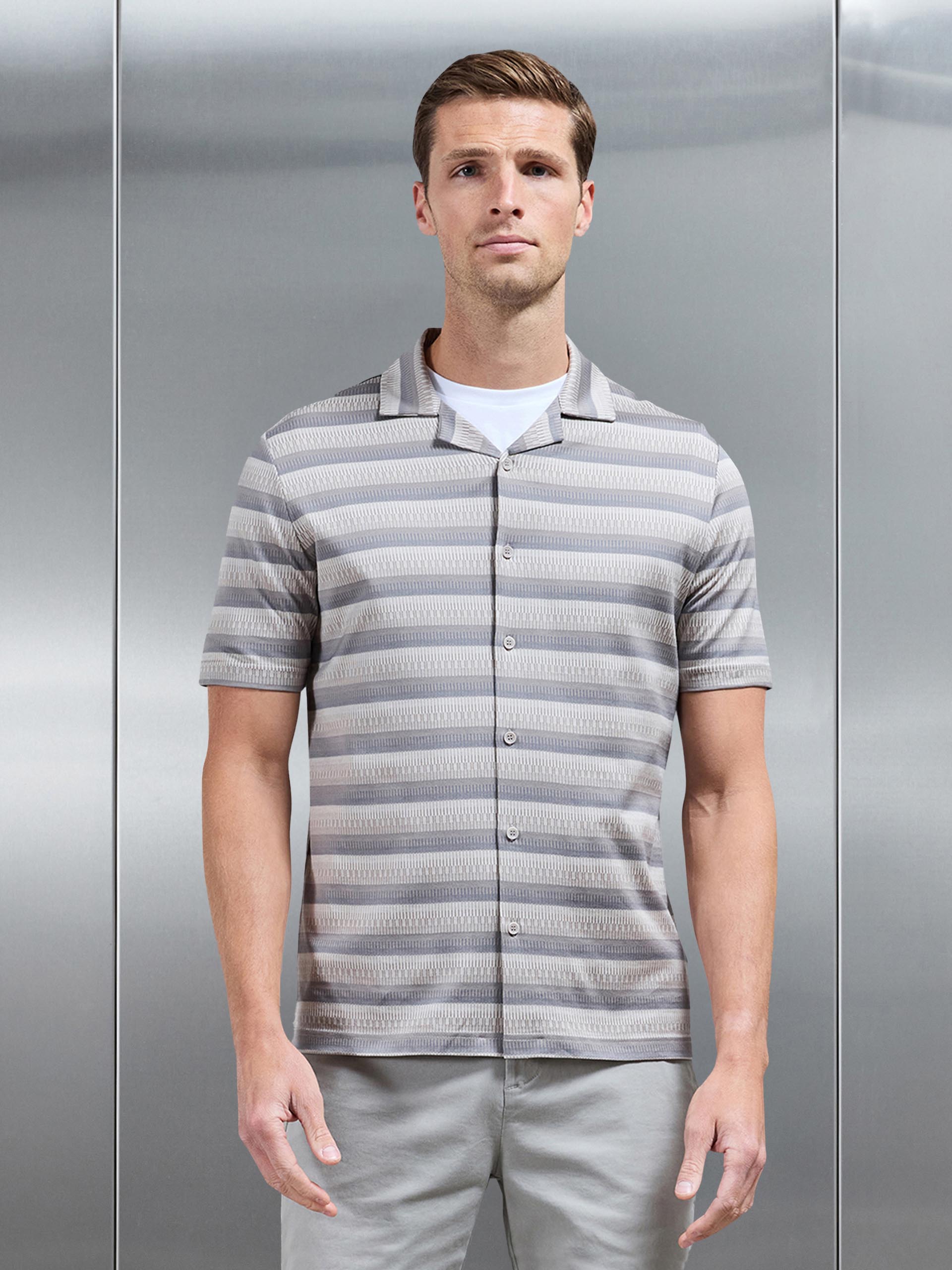 Aztec Pattern Shirt in Stone