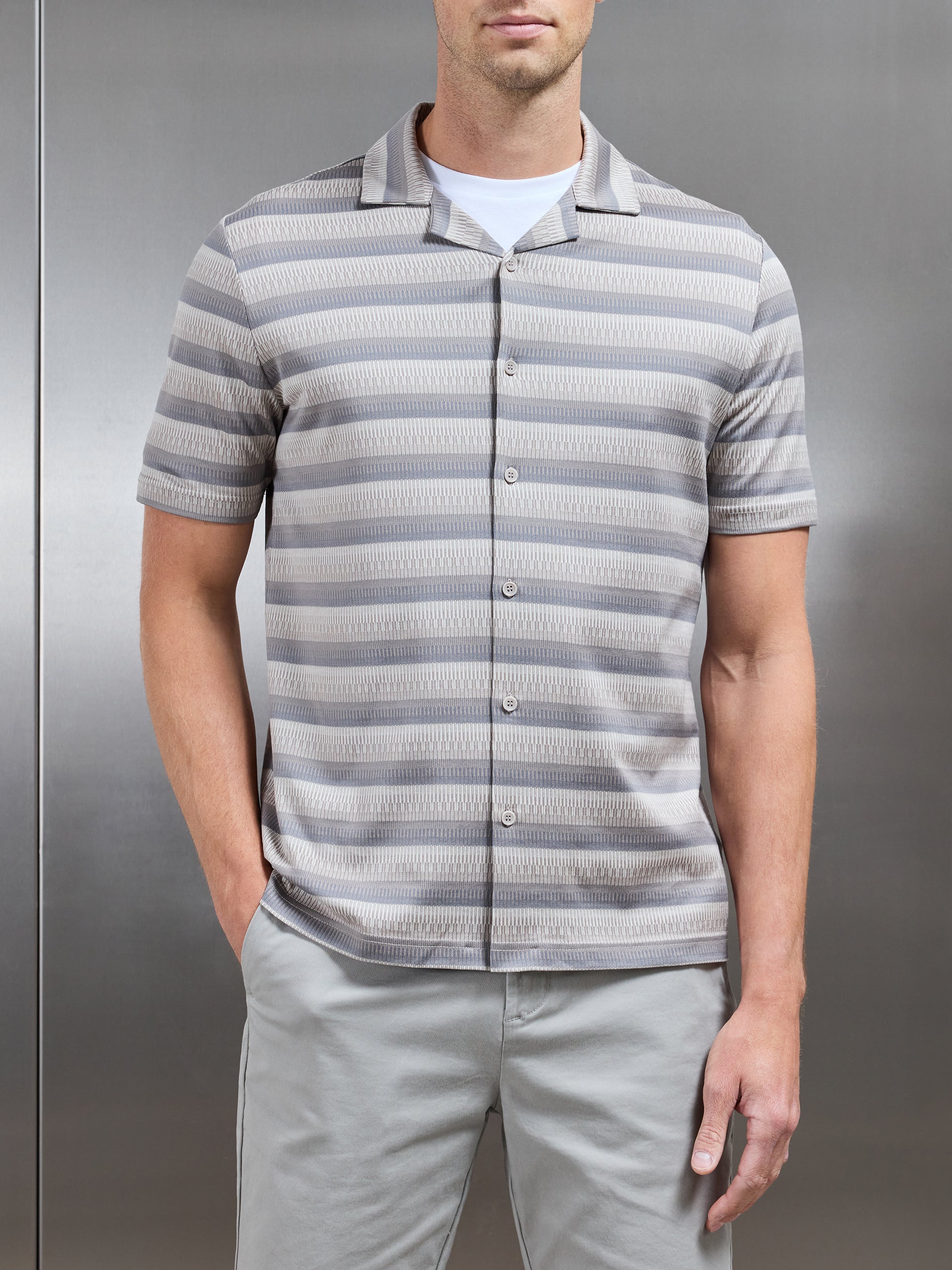 Aztec Pattern Shirt in Stone