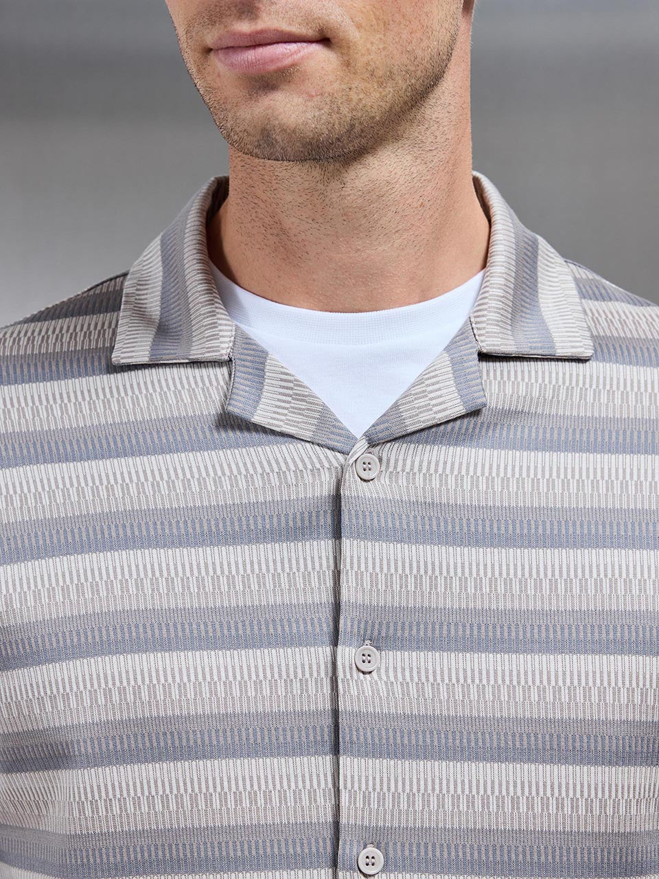 Aztec Pattern Shirt in Stone