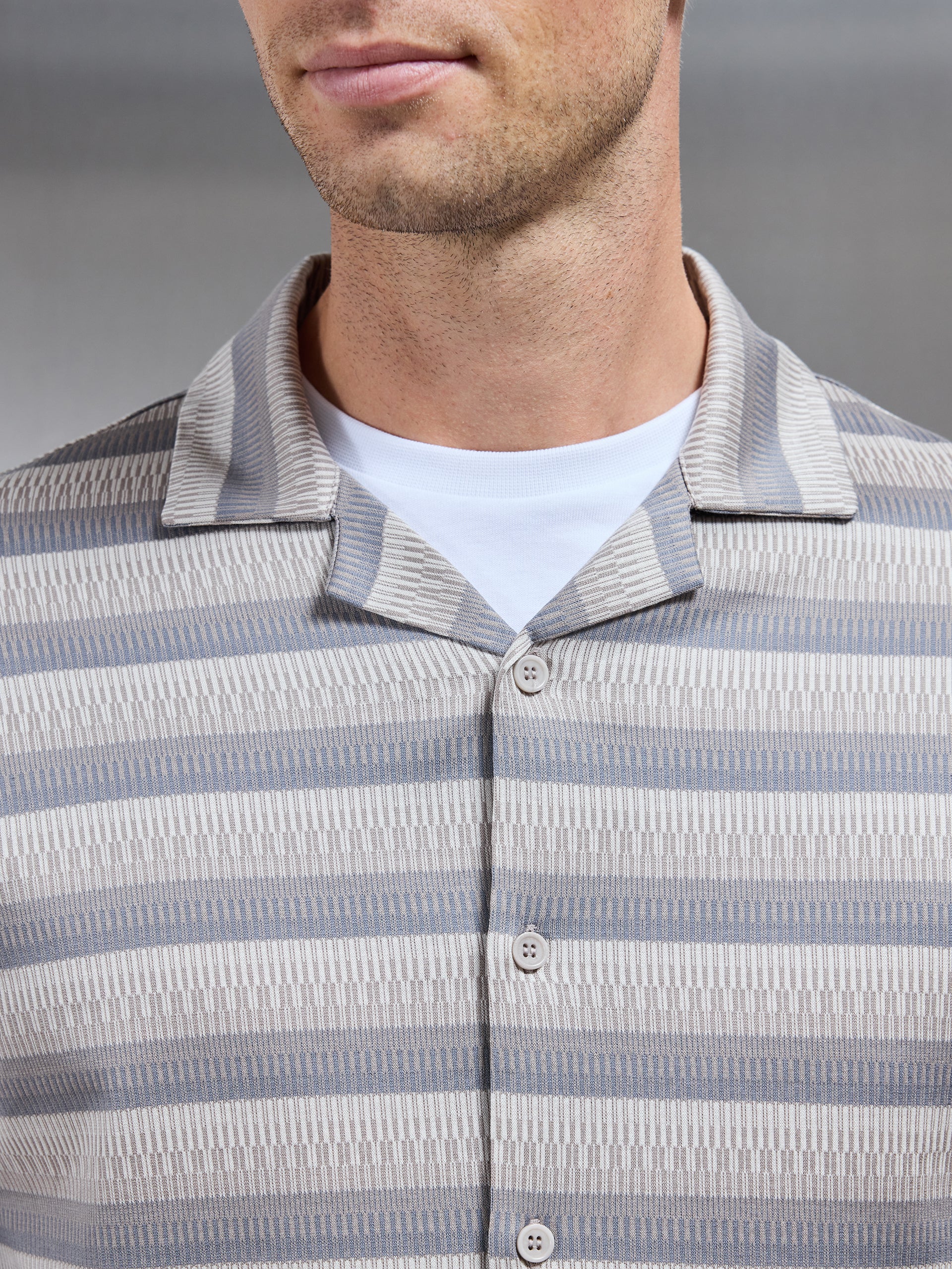 Aztec Pattern Shirt in Stone
