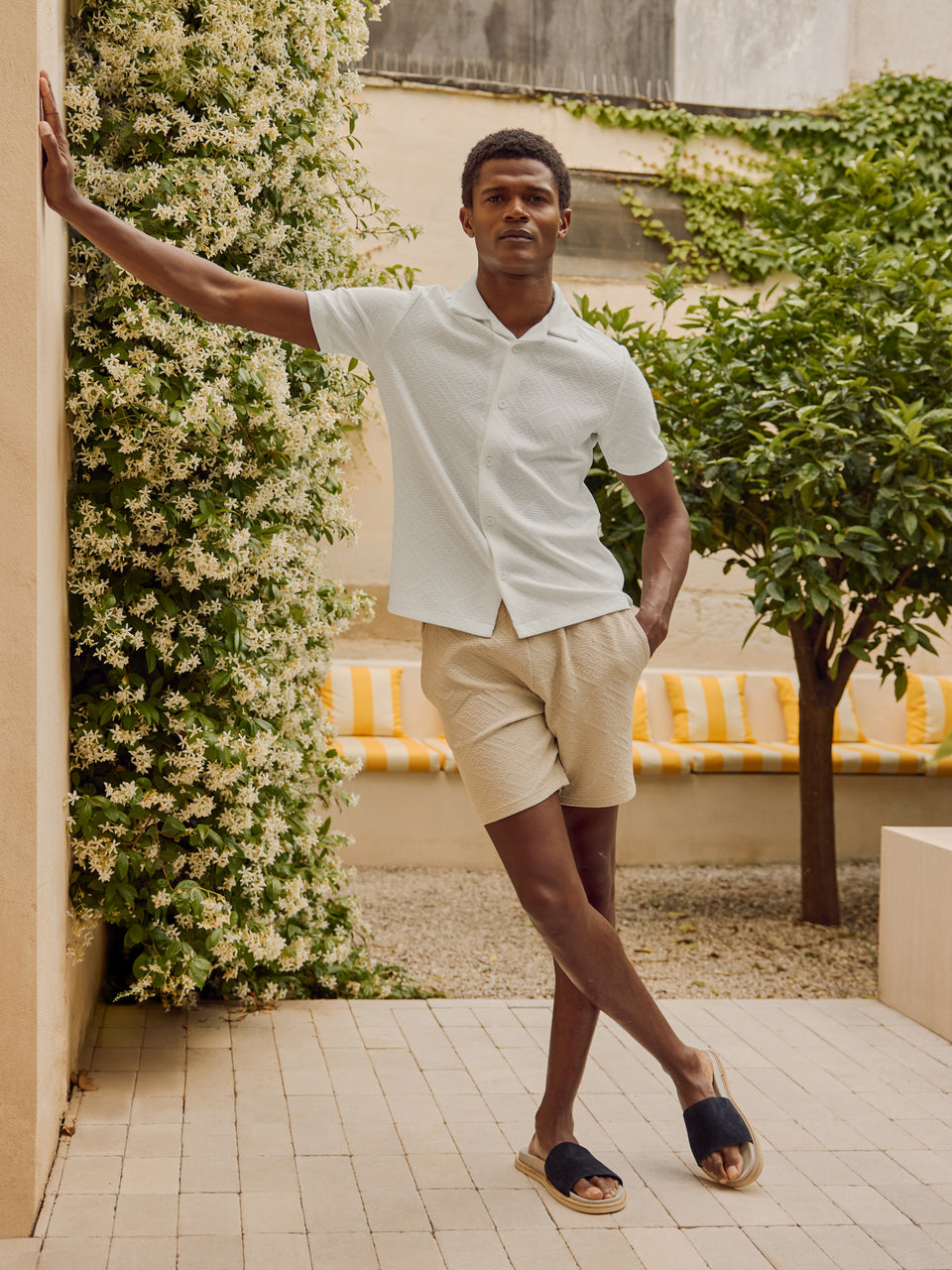 Aztec Revere Collar Shirt in White