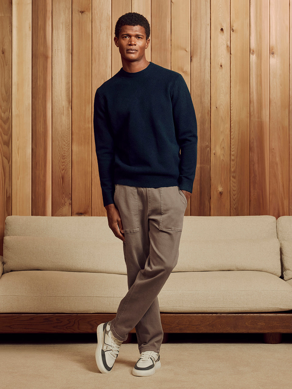 Chunky Wool Sweatshirt in Navy