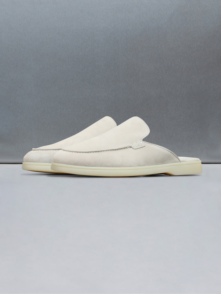 Backless Loafer Suede in Stone