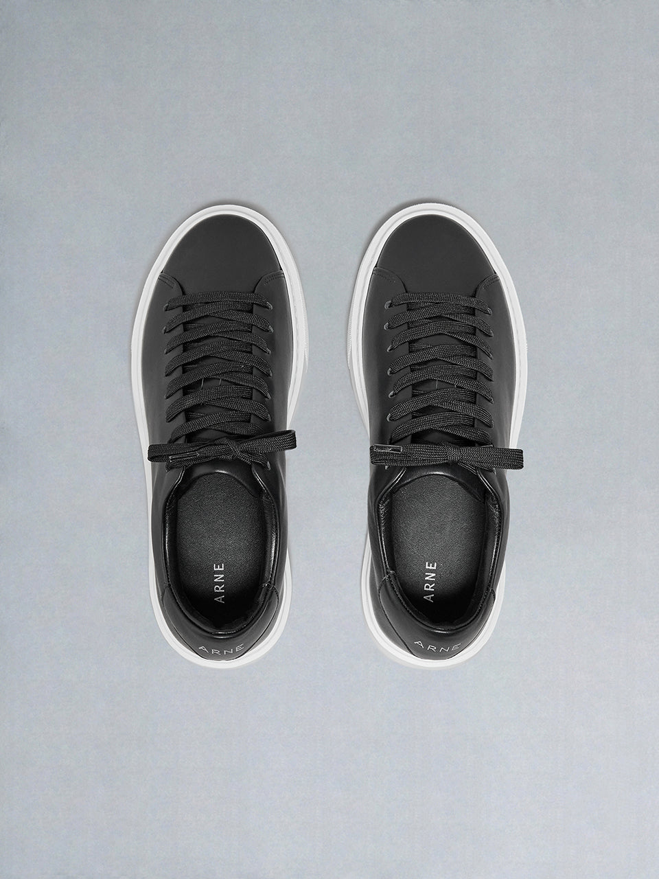 Basic Essential Leather Trainer in Black