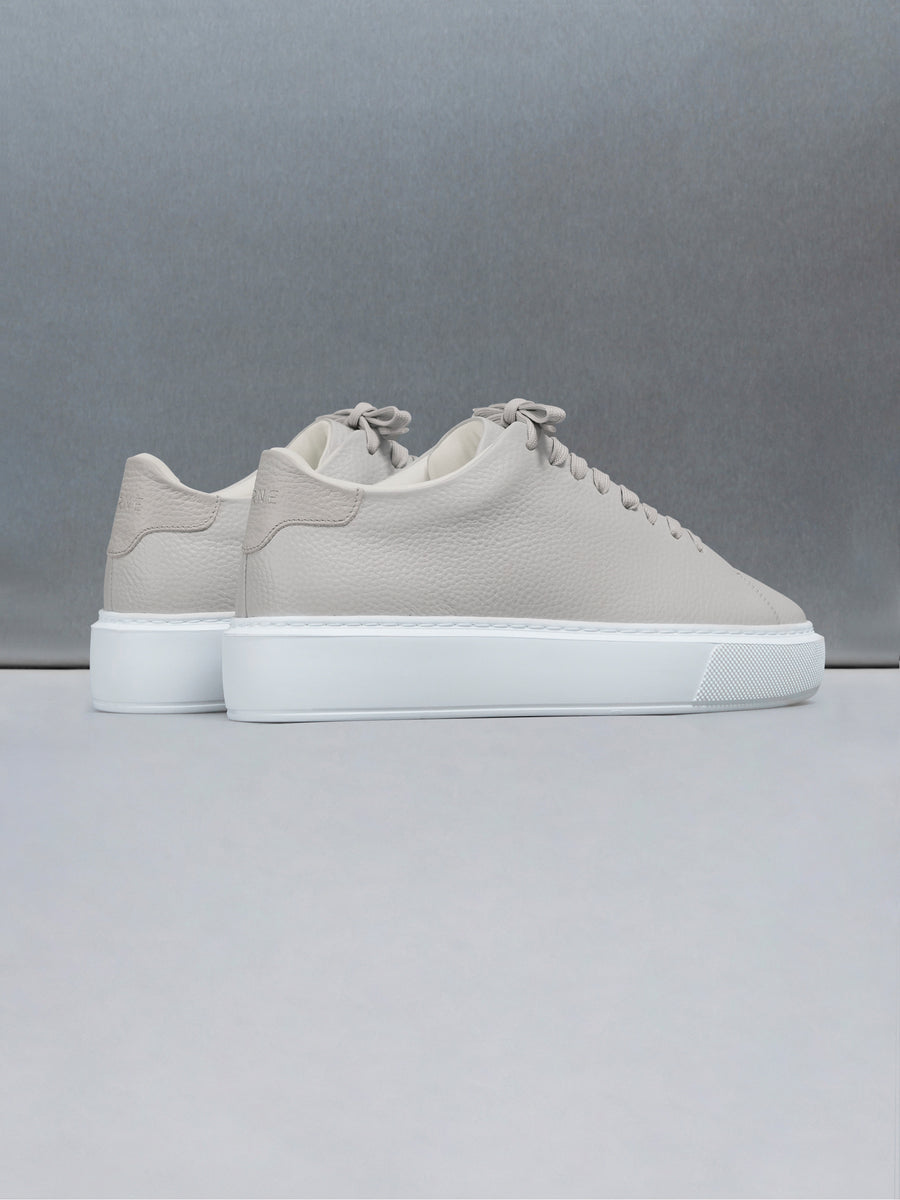 Basic Essential Leather Trainer in Stone