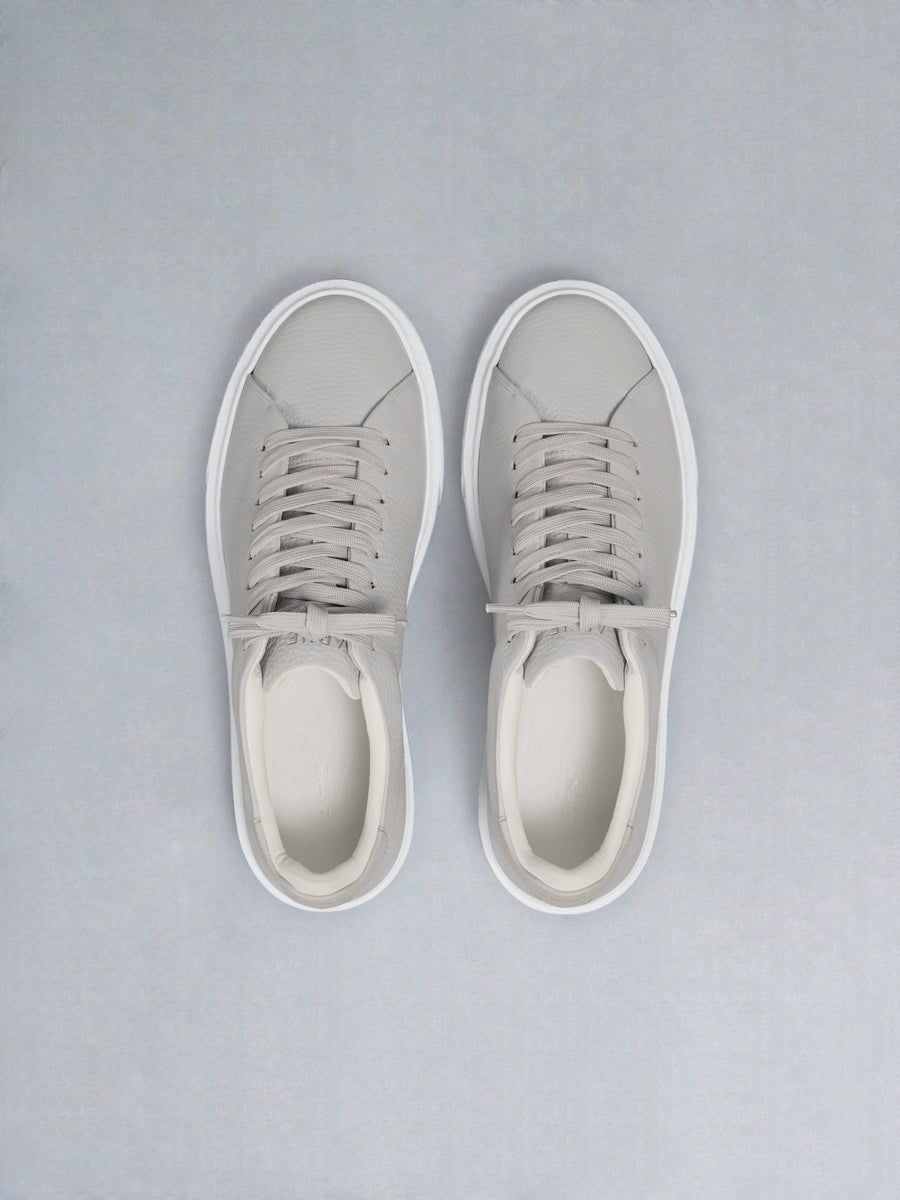 Basic Essential Leather Trainer in Stone