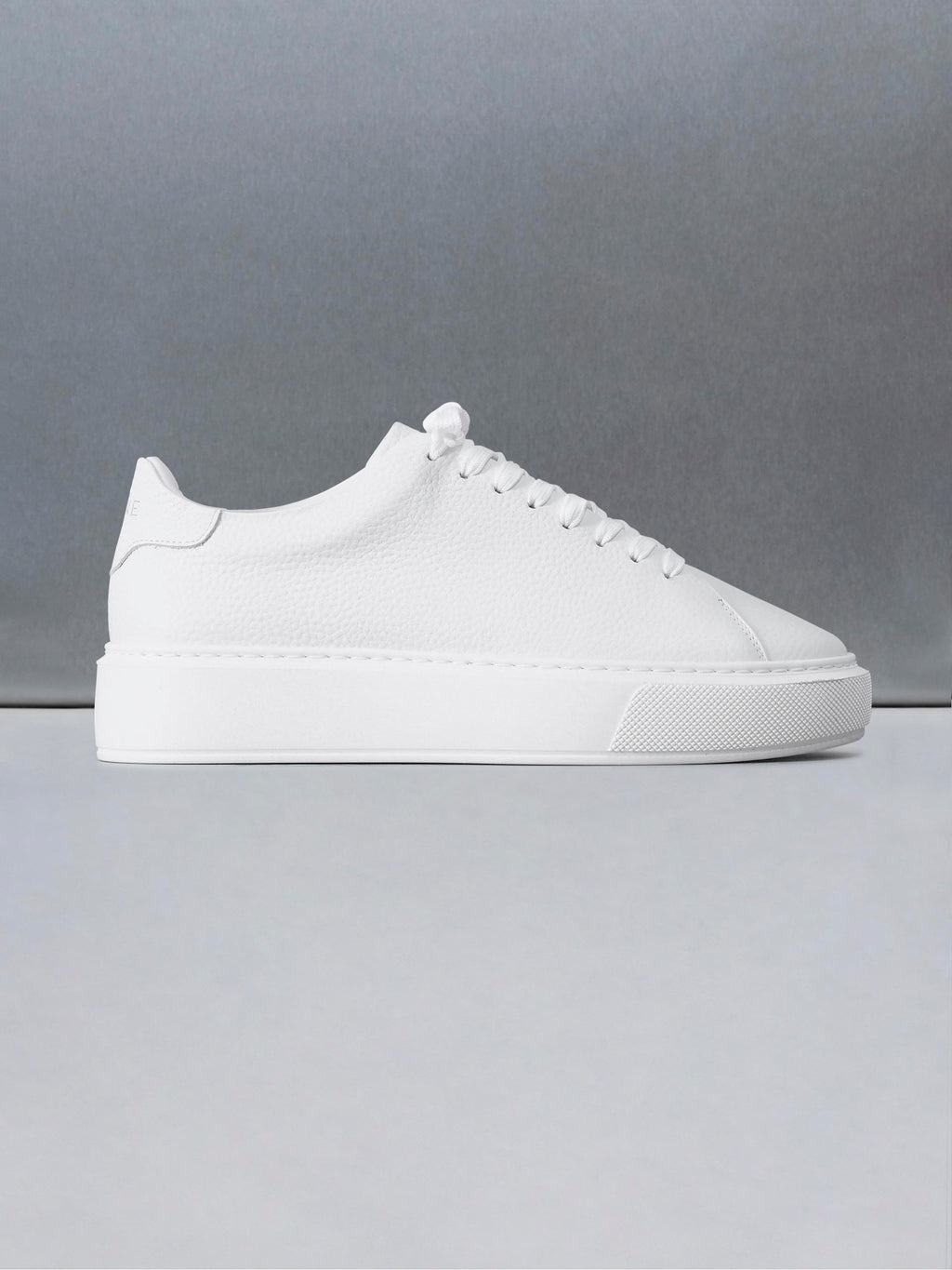 Basic Essential Leather Trainer in Triple White | ARNE UK