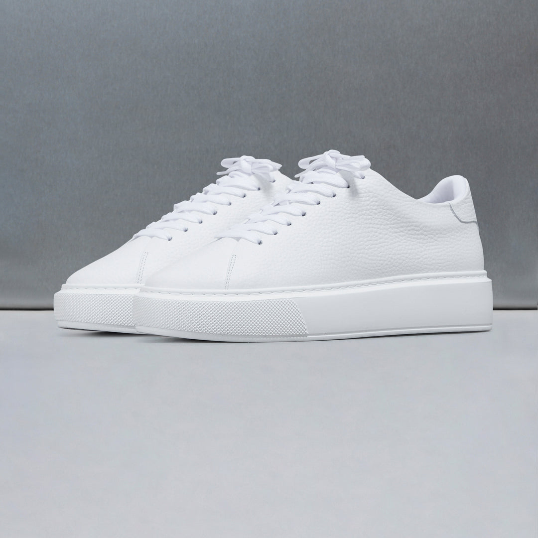 Basic Essential Leather Trainer in Triple White