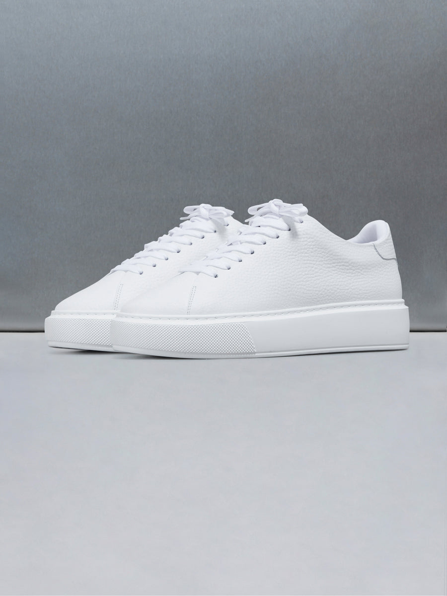 Basic Essential Leather Trainer in Triple White ARNE