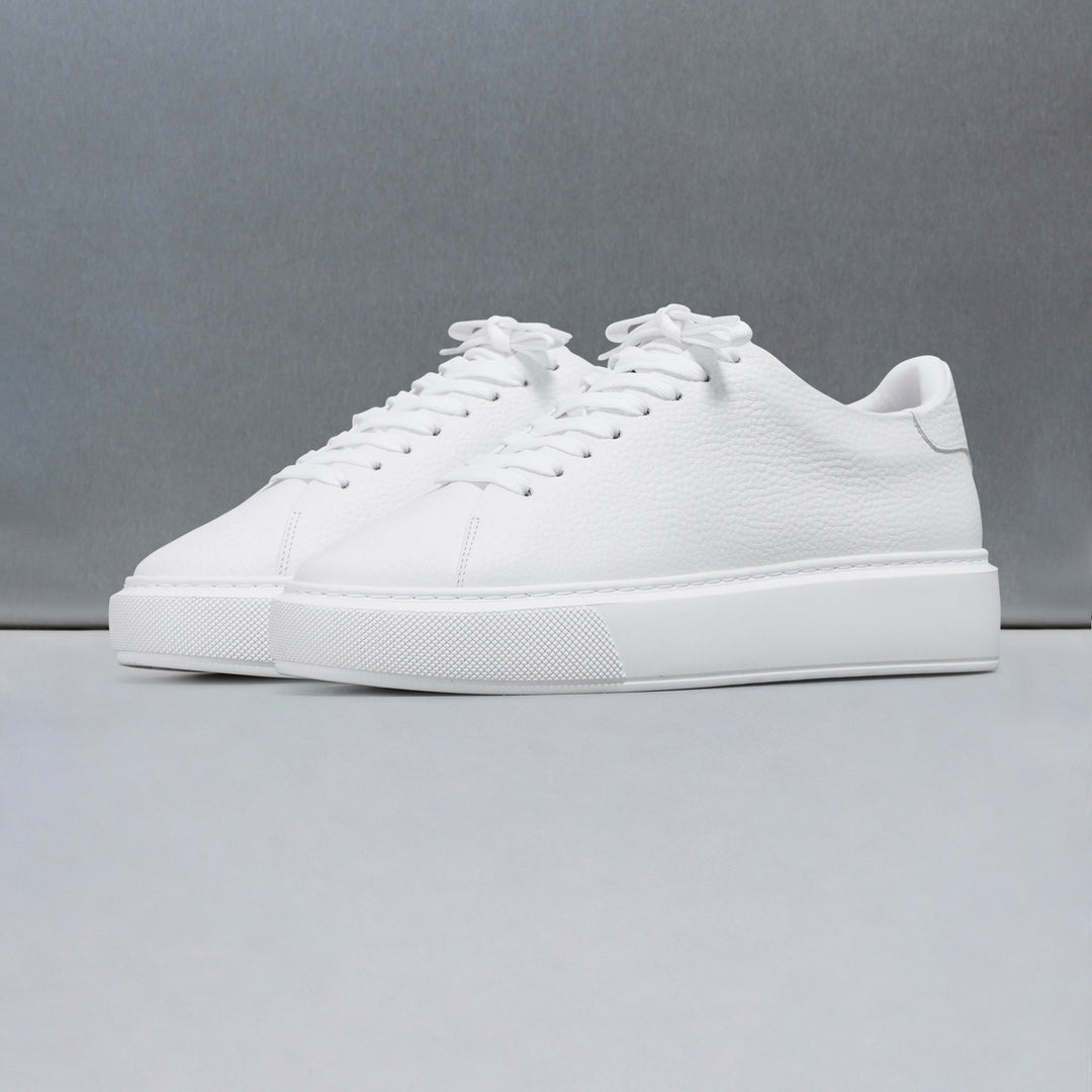 Basic Essential Leather Trainer in Triple White