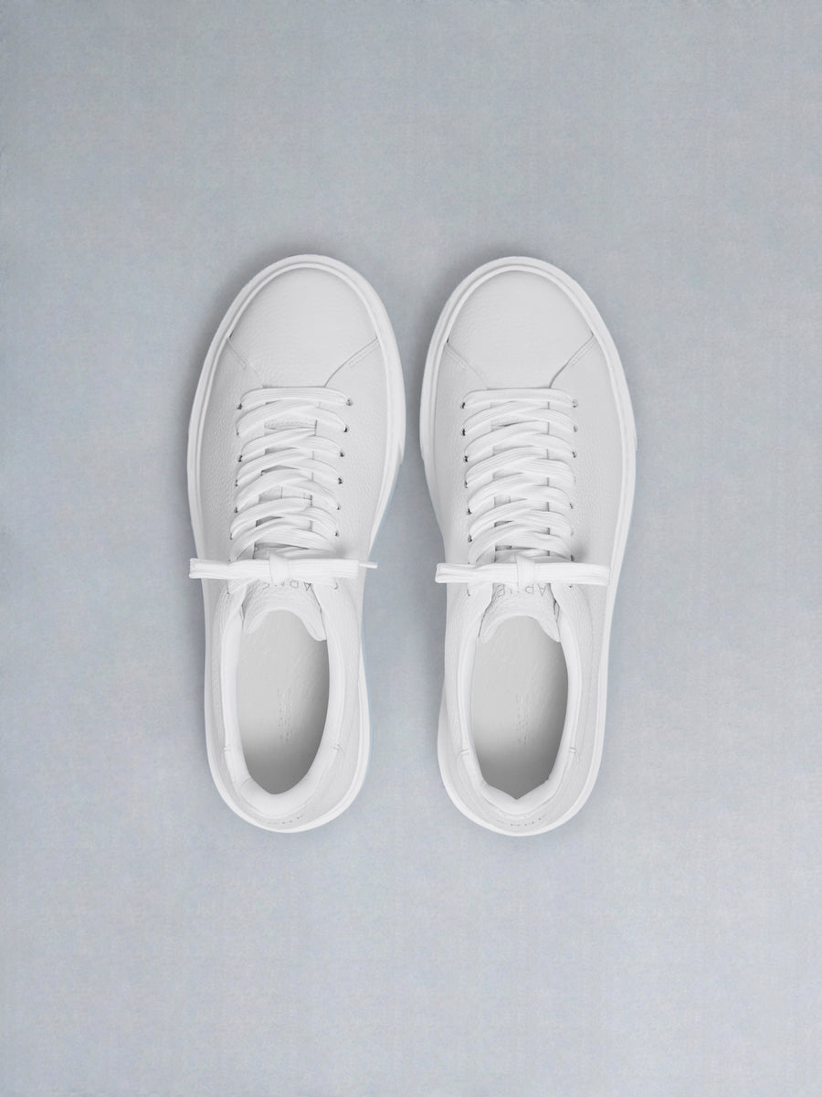 Basic Essential Leather Trainer in Triple White