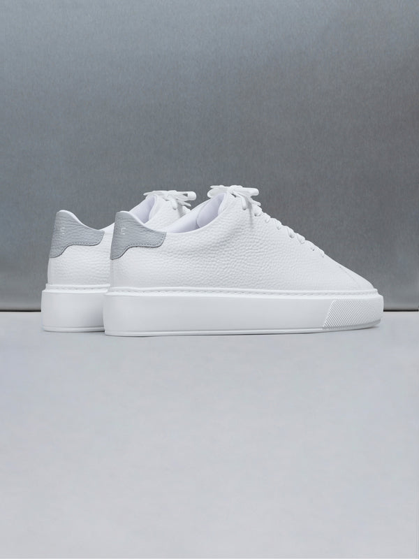 Basic Essential Leather Trainer in White Grey