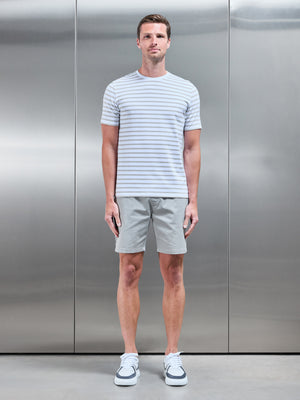 Basic Stripe T-Shirt in White Stone