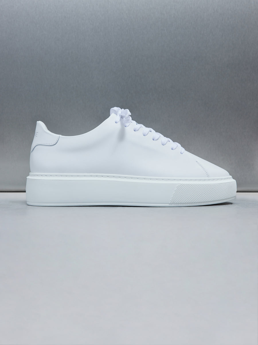 Basic Essential Leather Trainer in White ARNE