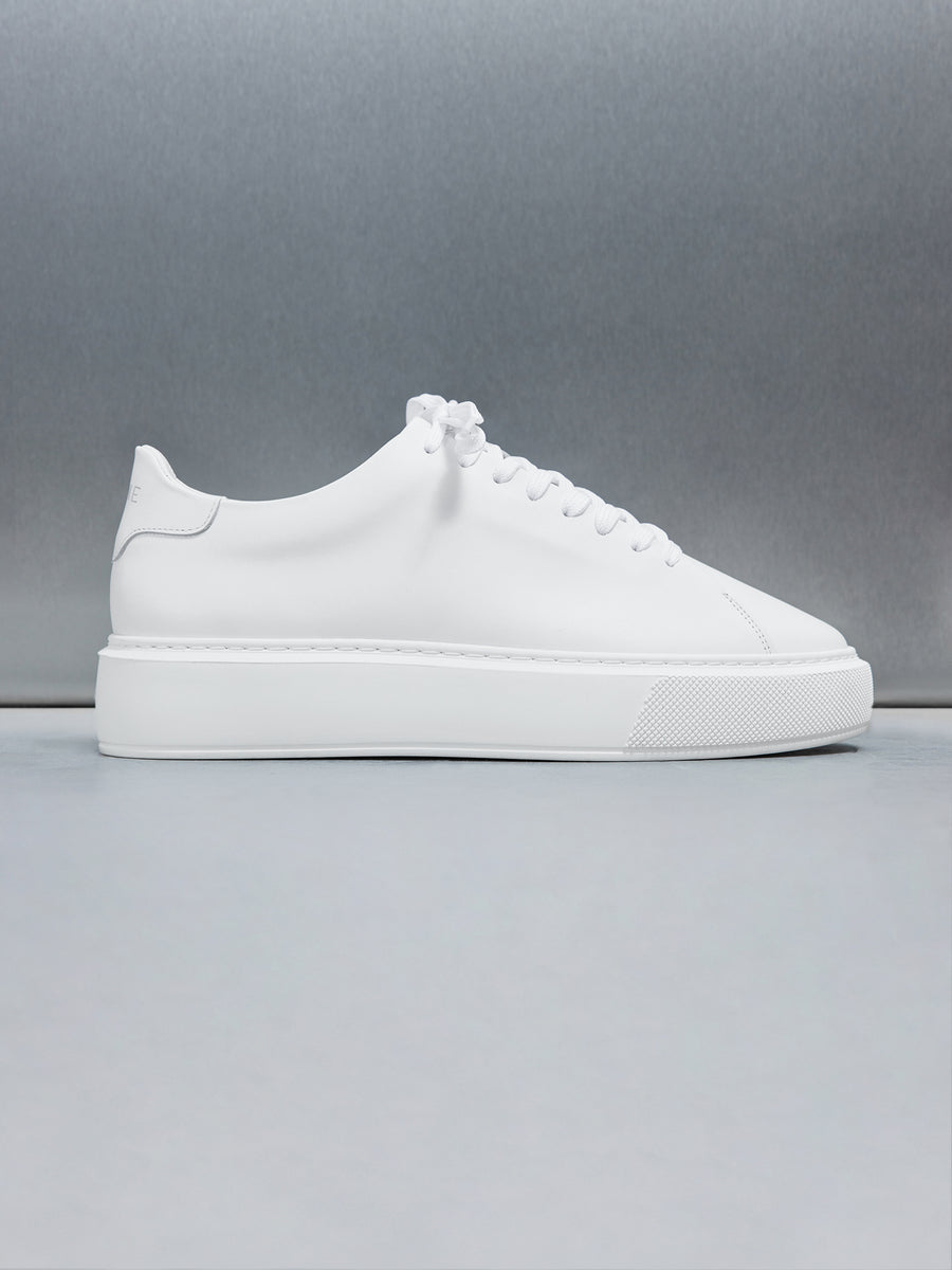 Basic Essential Leather Trainer in White | ARNE UK