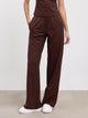 Womens Cotton Modal Wide Leg Pull On Trouser in Brown