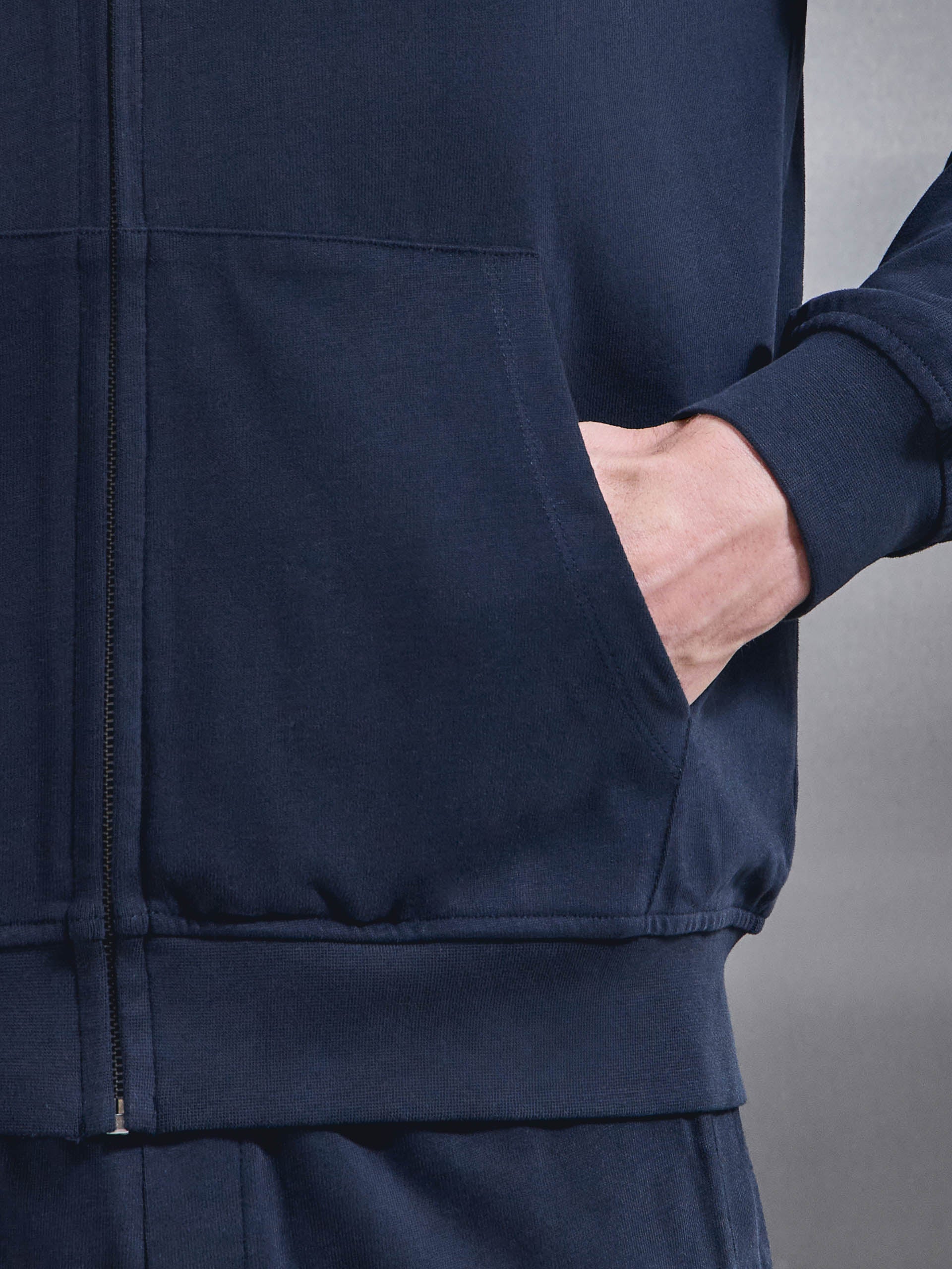 Brushed Relaxed Hoodie in Navy