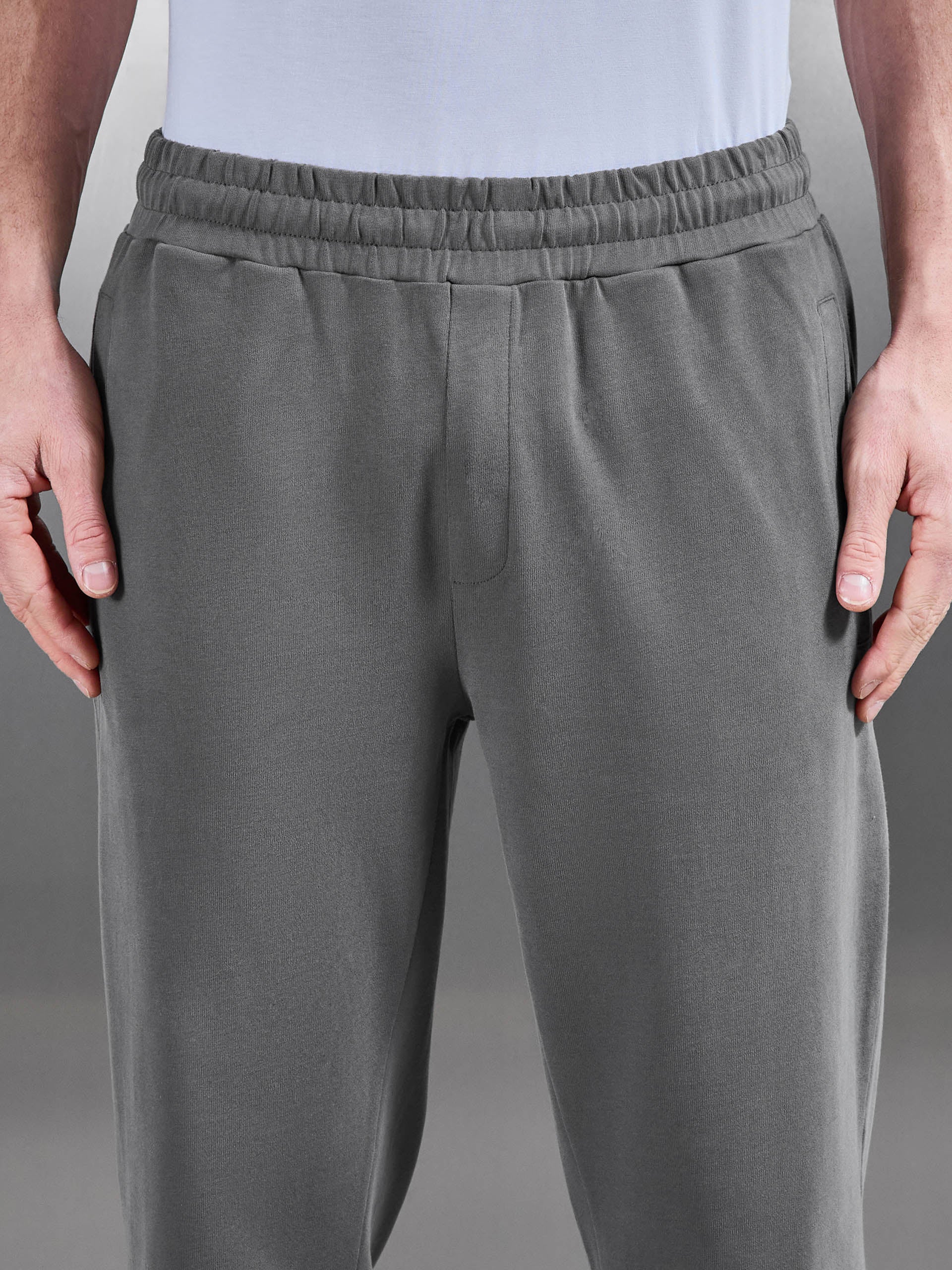 Brushed Straight Leg Jogger in Grey