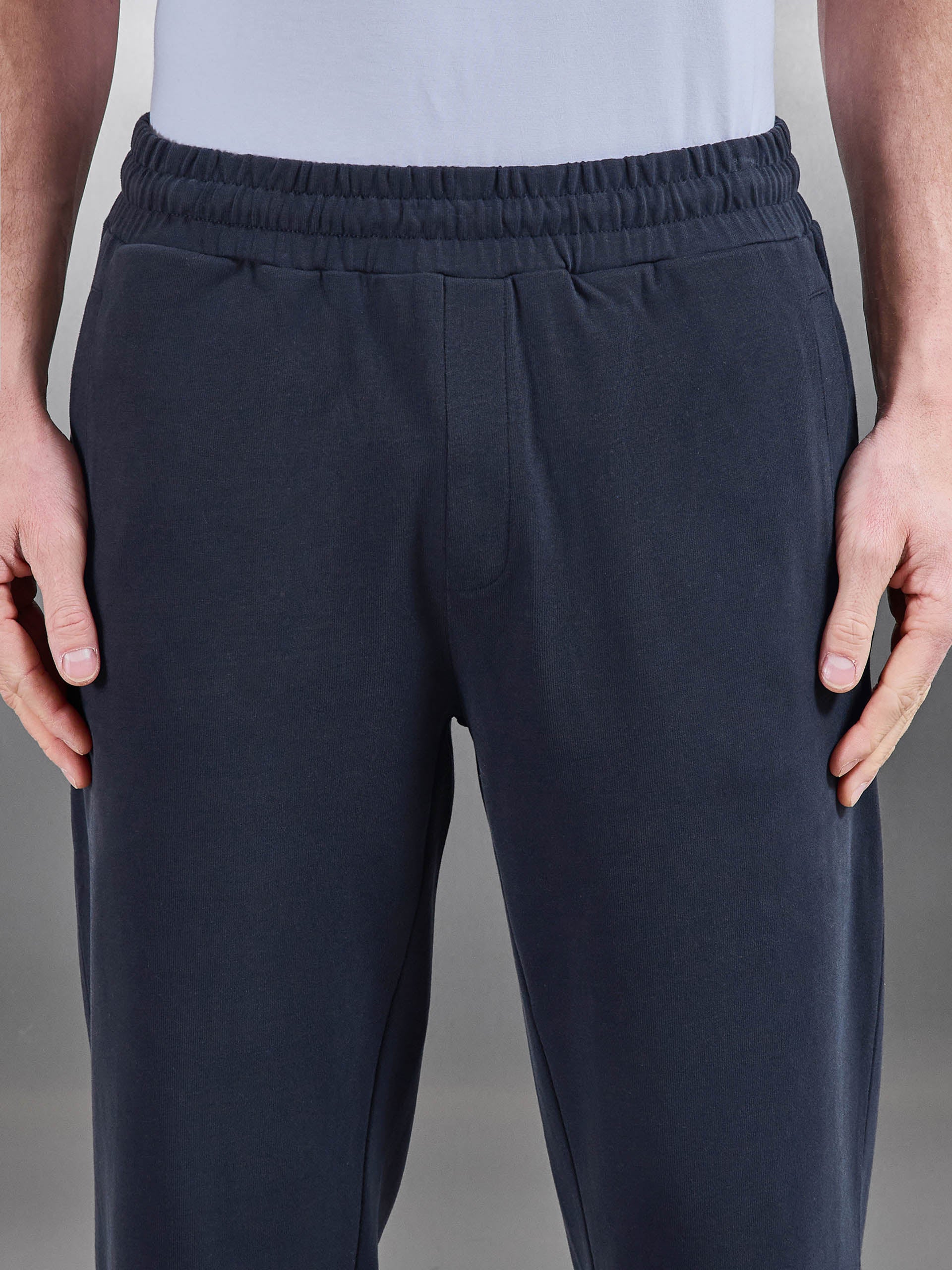 Brushed Straight Leg Jogger in Navy
