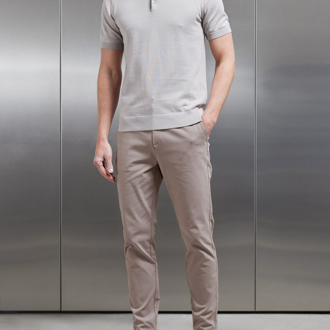 Mid Weight Tailored Chino Trouser in Taupe