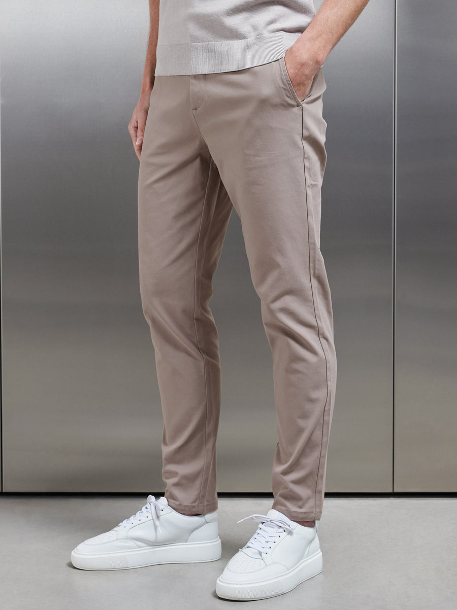 Mid Weight Tailored Chino Trouser in Taupe