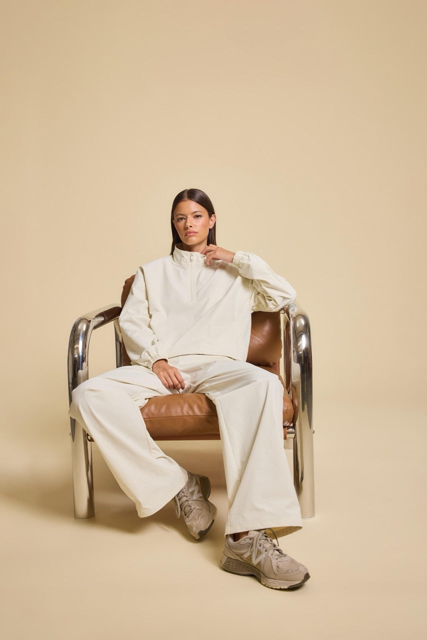 Womens Nylon Trouser in Ecru