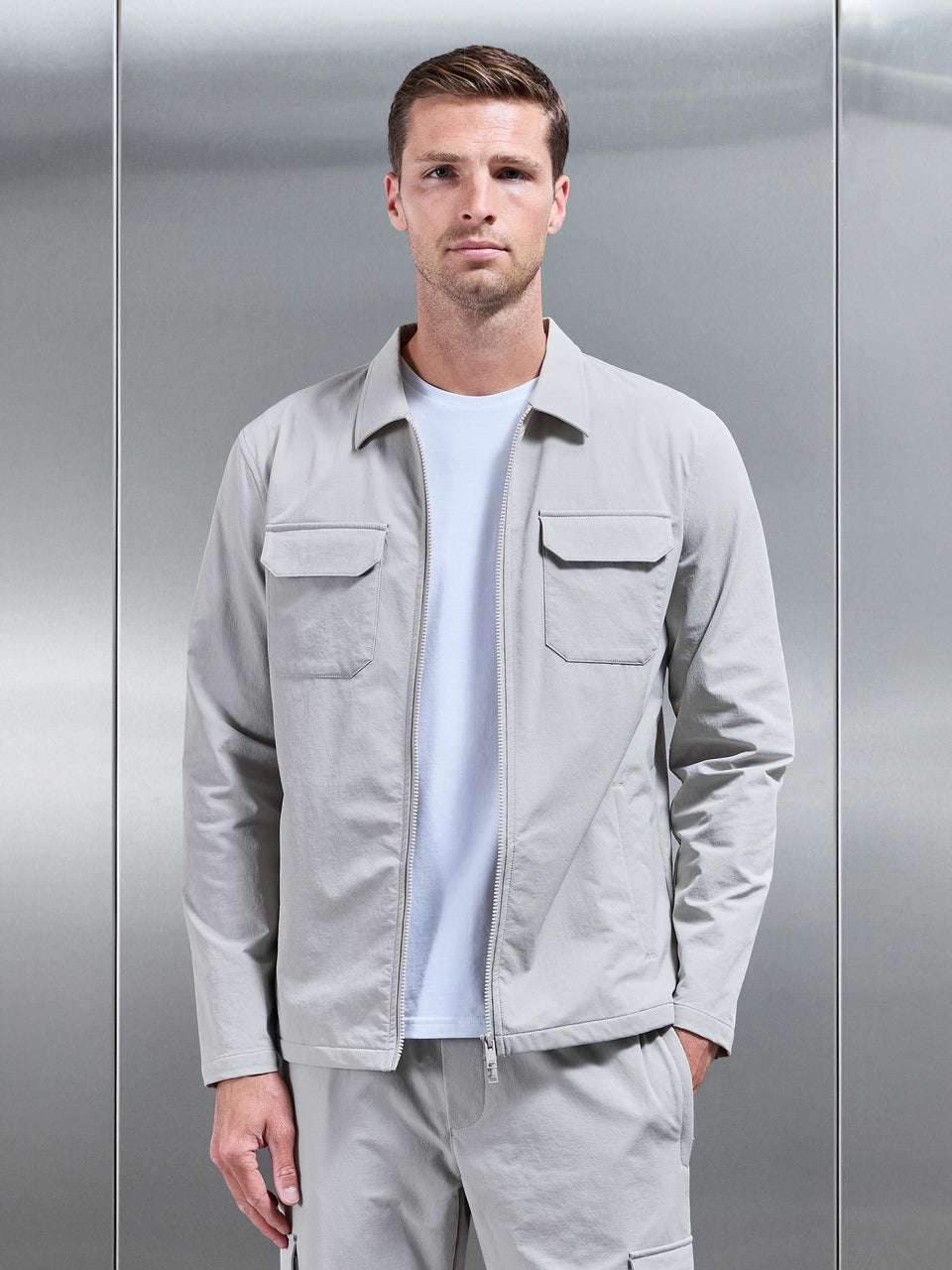 Cargo Jacket in Mid Grey