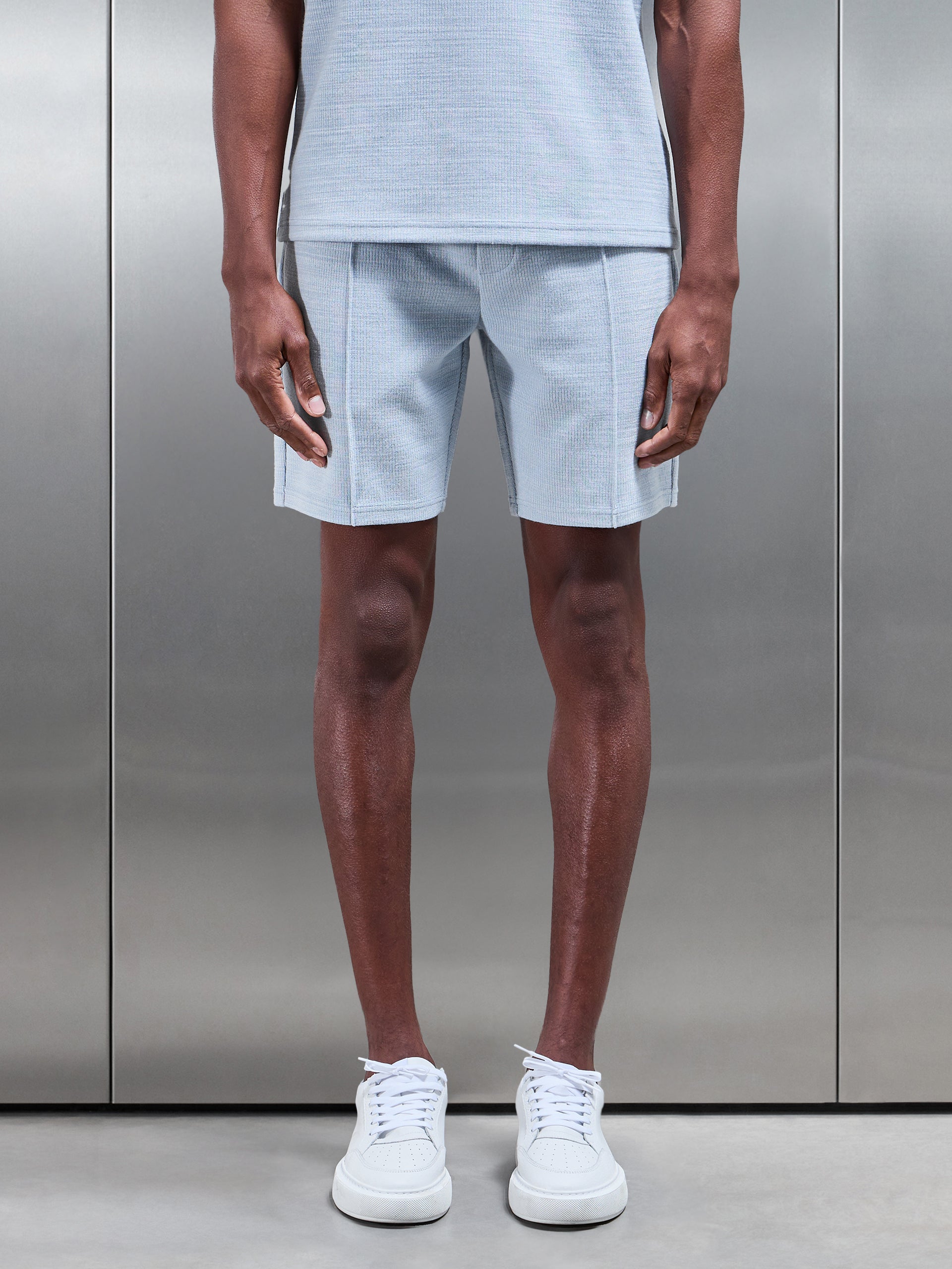 Cavour Textured Short in Soft Blue