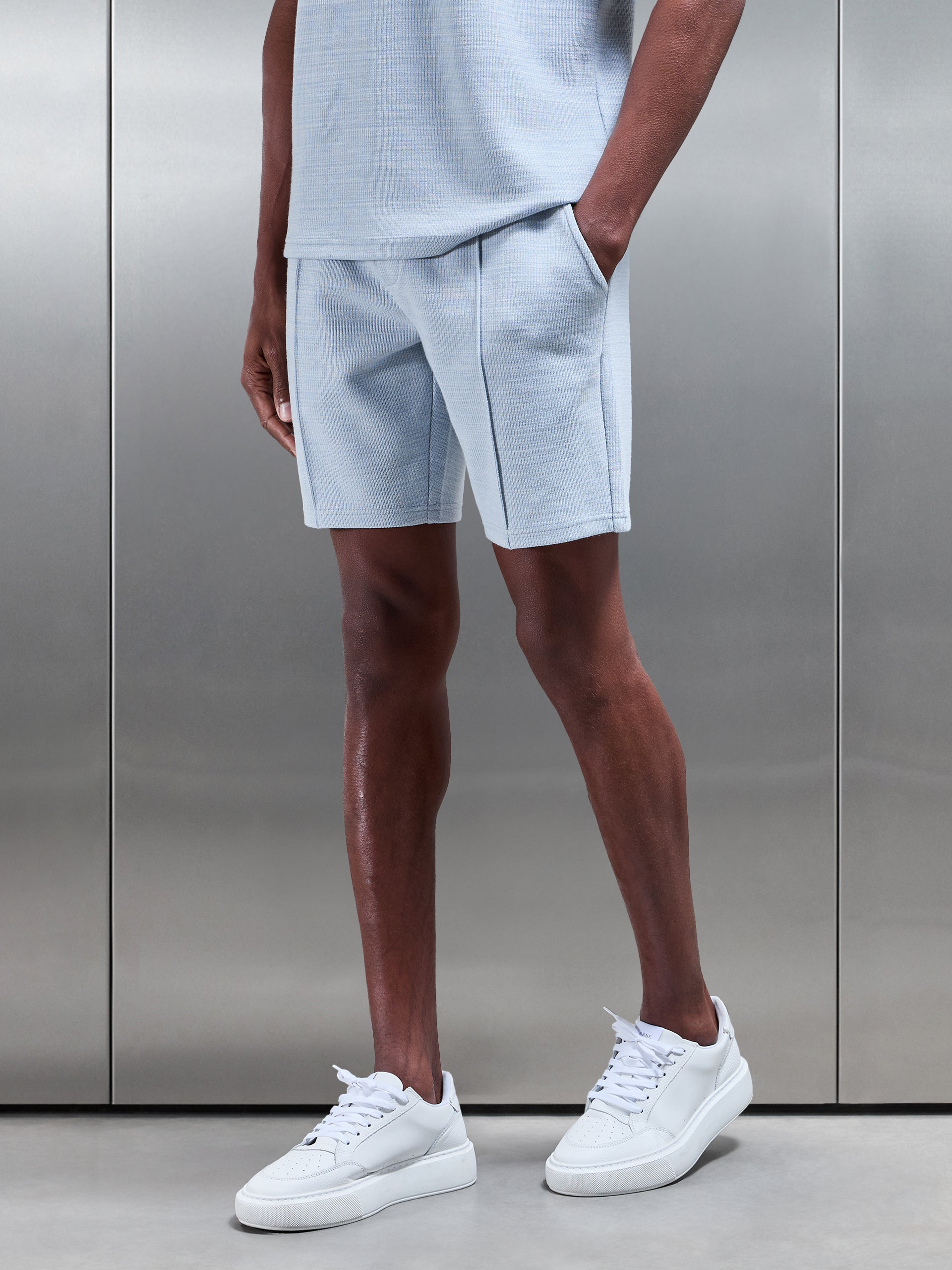 Cavour Textured Short in Soft Blue