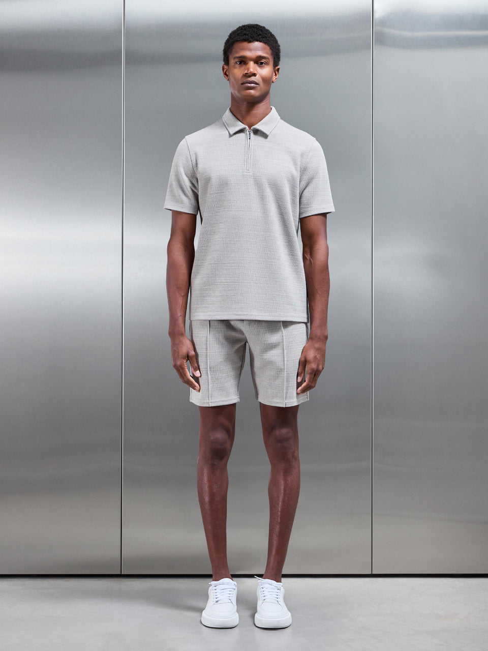Cavour Textured Short in Stone