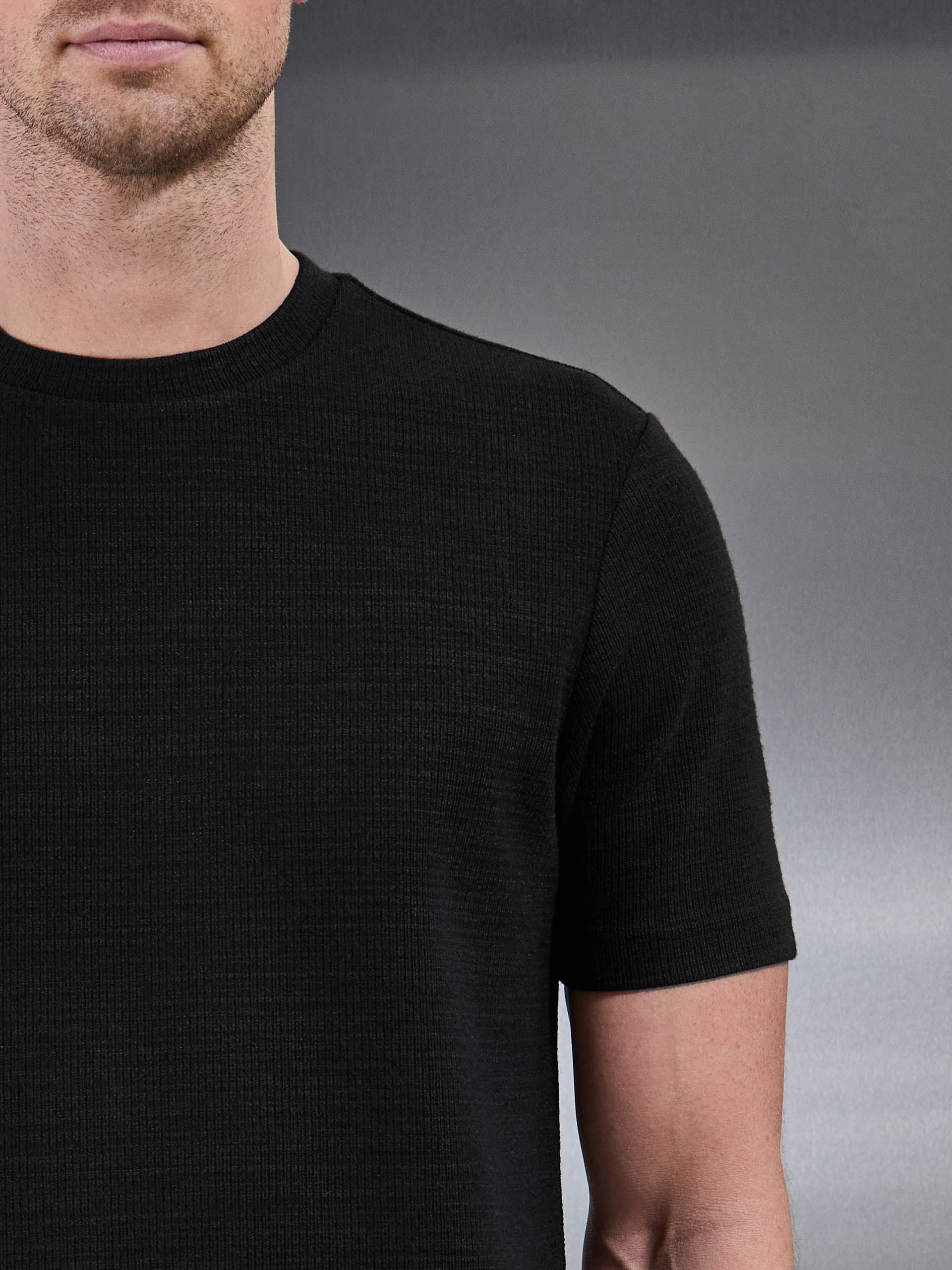 Cavour Textured T-Shirt in Black